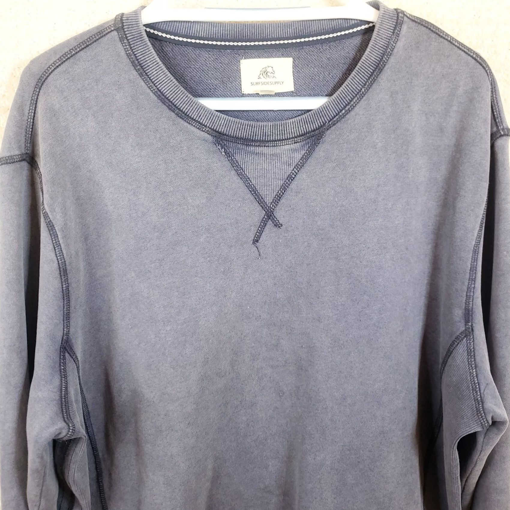 Vintage Surfside Supply Men's XL Blue Faded Long Sleeve Crewneck Sweatshirt Sweater Pullover Casual Size US XL / EU 56 / 4 - 3 Thumbnail