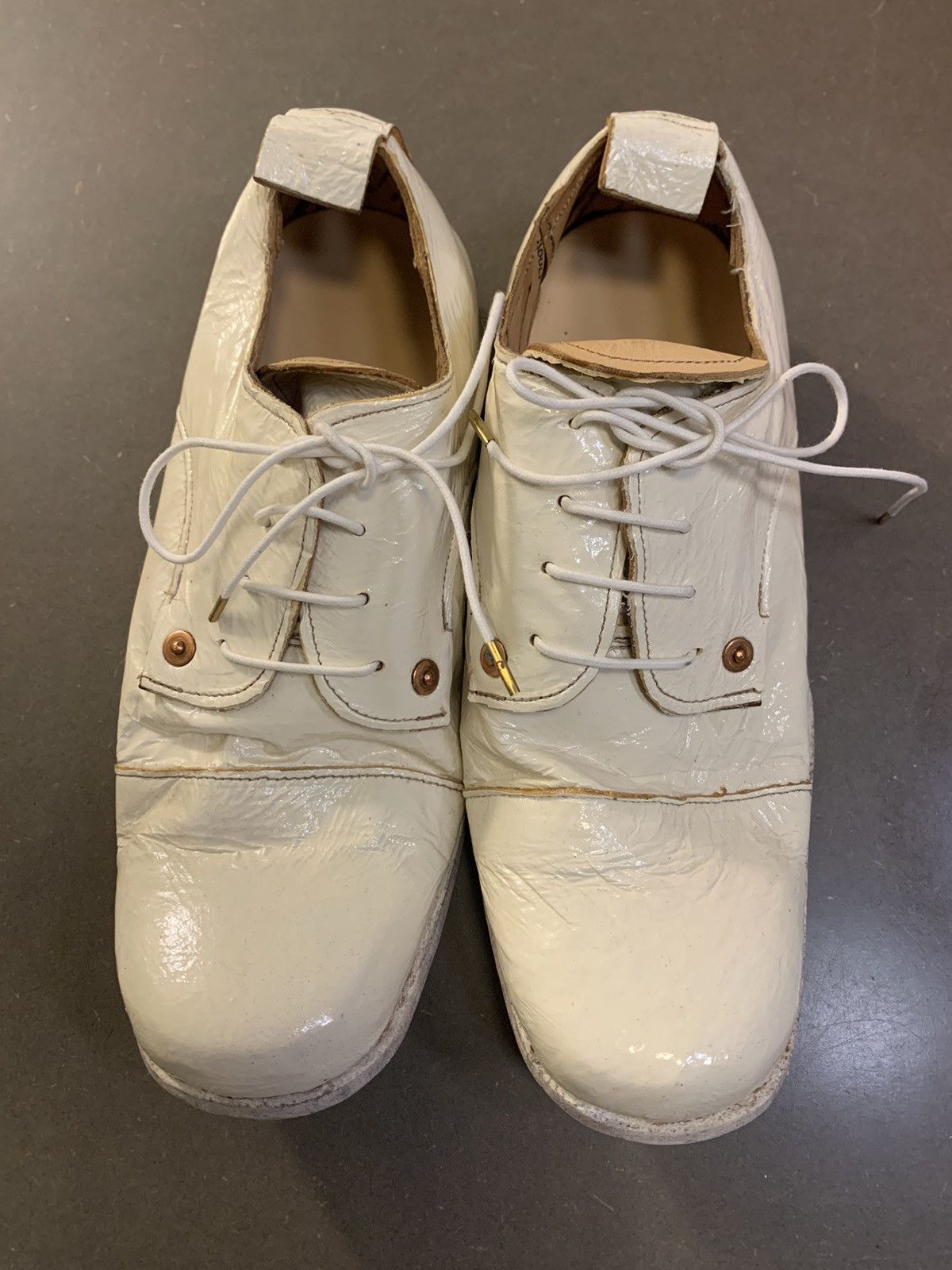 image of Paul Harnden Shoemakers Ivory Lace Oxford Shoes, Women's (Size 7)