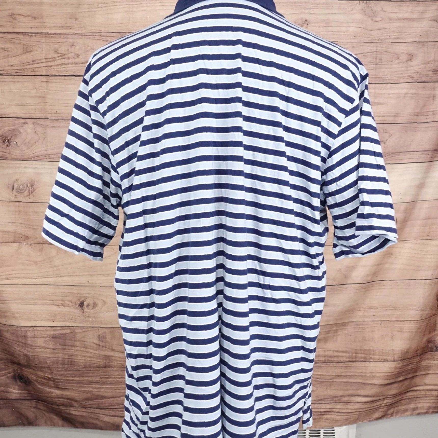 Polo Ralph Lauren Polo Ralph Lauren Polo Shirt Mens XL Blue White Striped Cotton Casual Classic Fit Soft Touch Size US XL / EU 56 / 4 - 4 Thumbnail