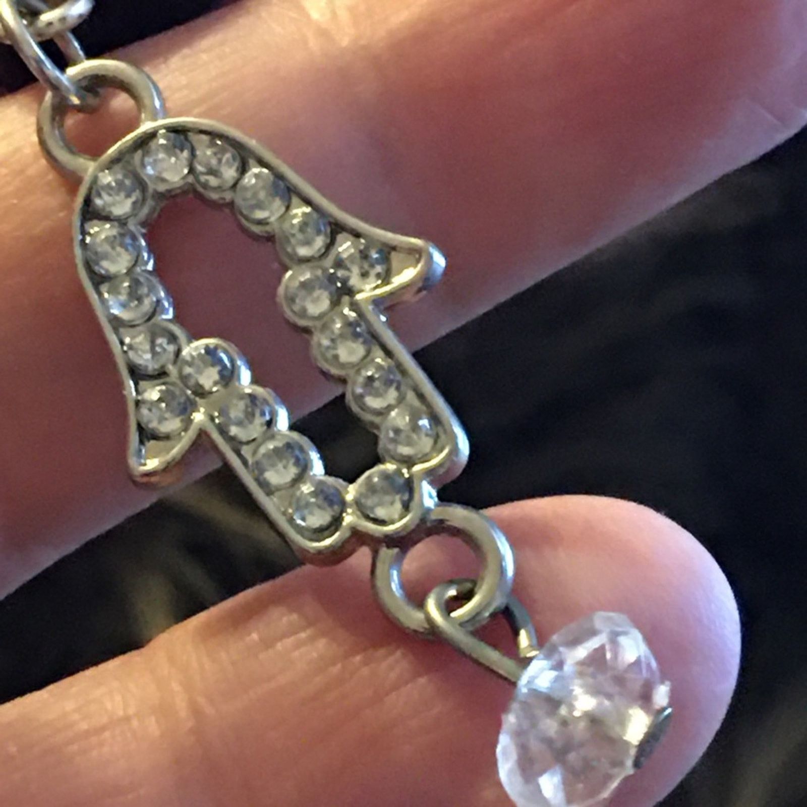 Jewelry Hamsa hand positive intention pendant on cord Size ONE SIZE - 7 Thumbnail