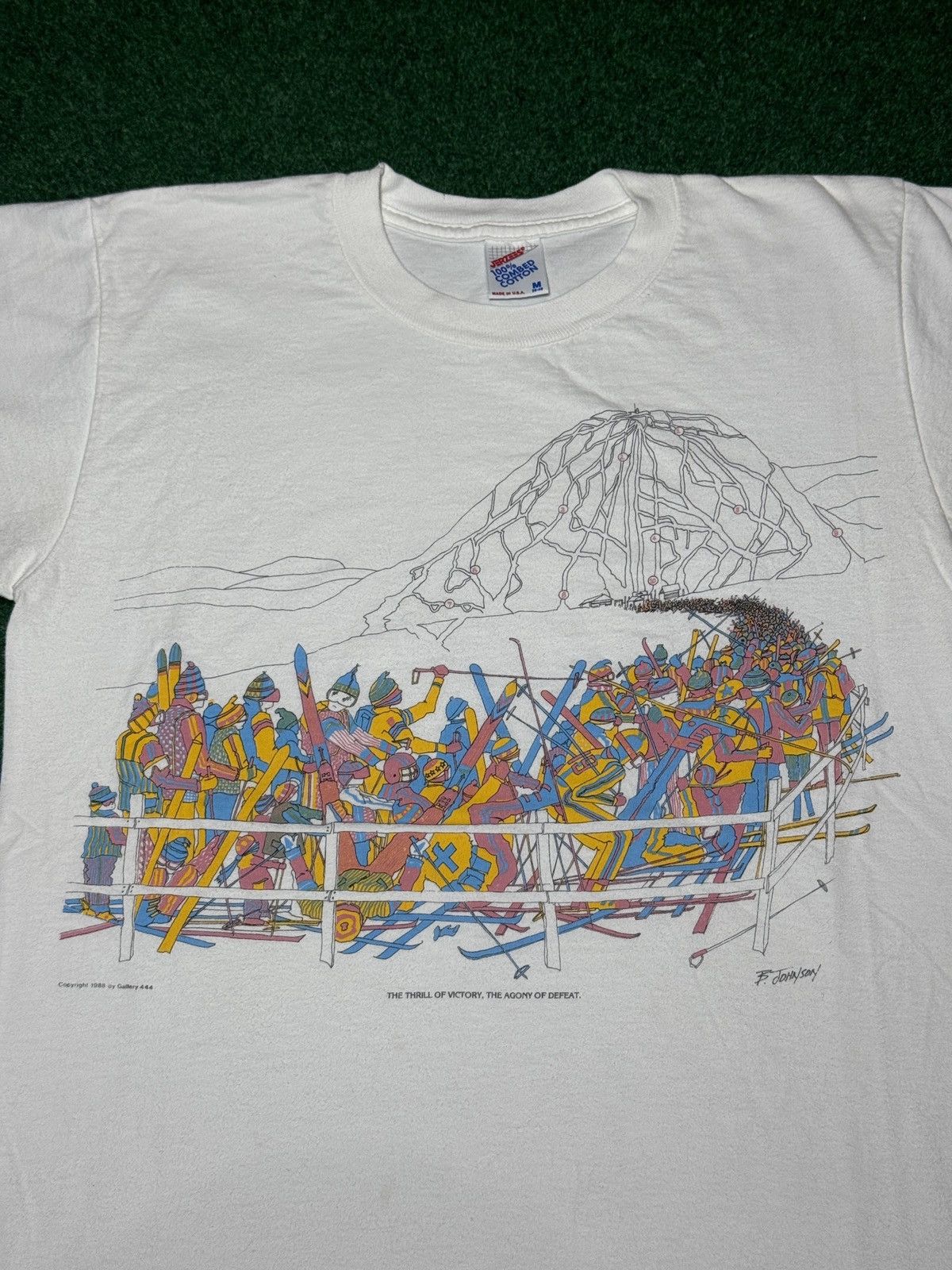 Vintage Vintage Ski Thrill Of Victory 80s Winter Olympics T Shirt Size US M / EU 48-50 / 2 - 2 Thumbnail