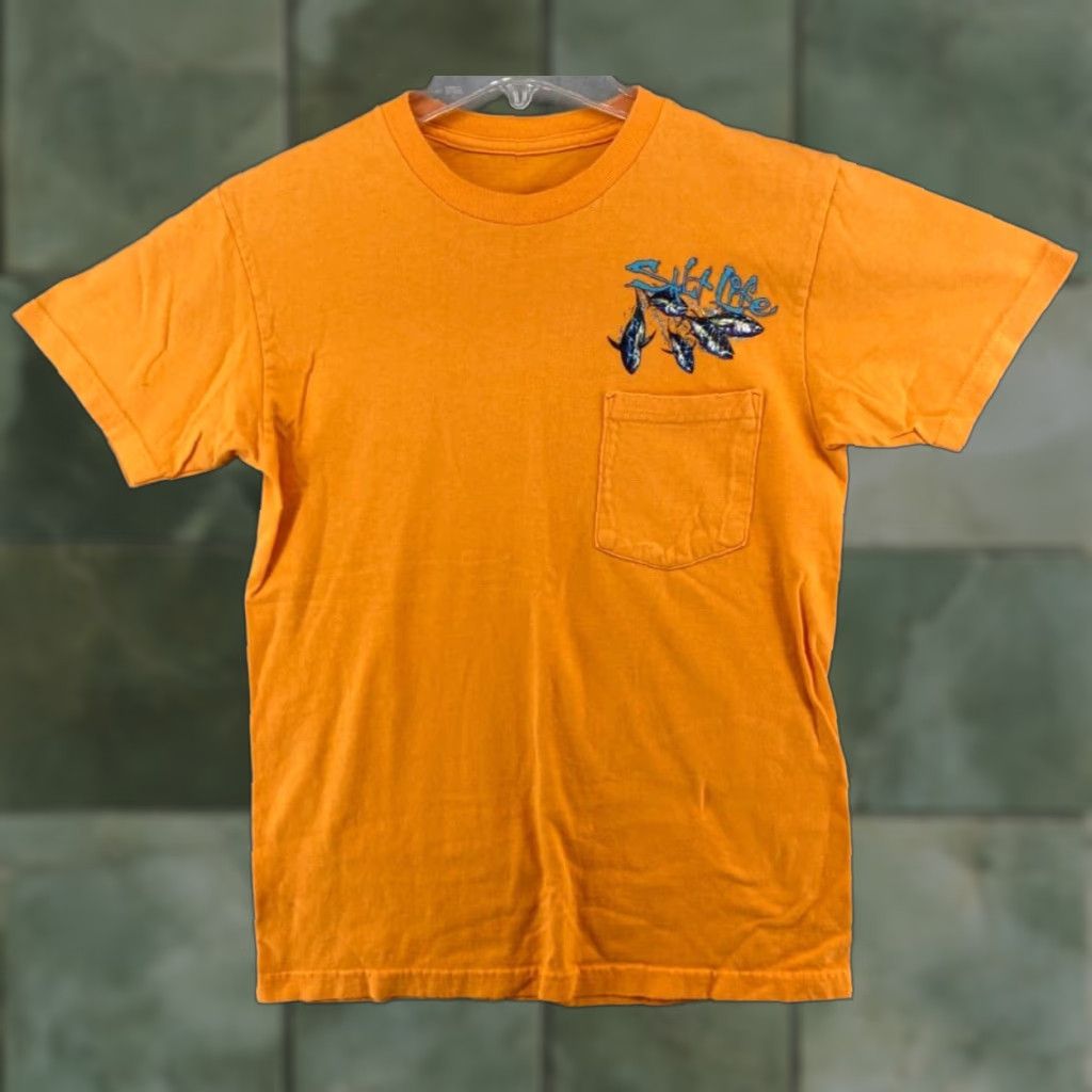 Vintage Salt Life Men's T-Shirt Small Orange Sailfish Graphic Pocket Outdoor Cotton Jersey 2020s Men Size US S / EU 44-46 / 1 - 1 Thumbnail