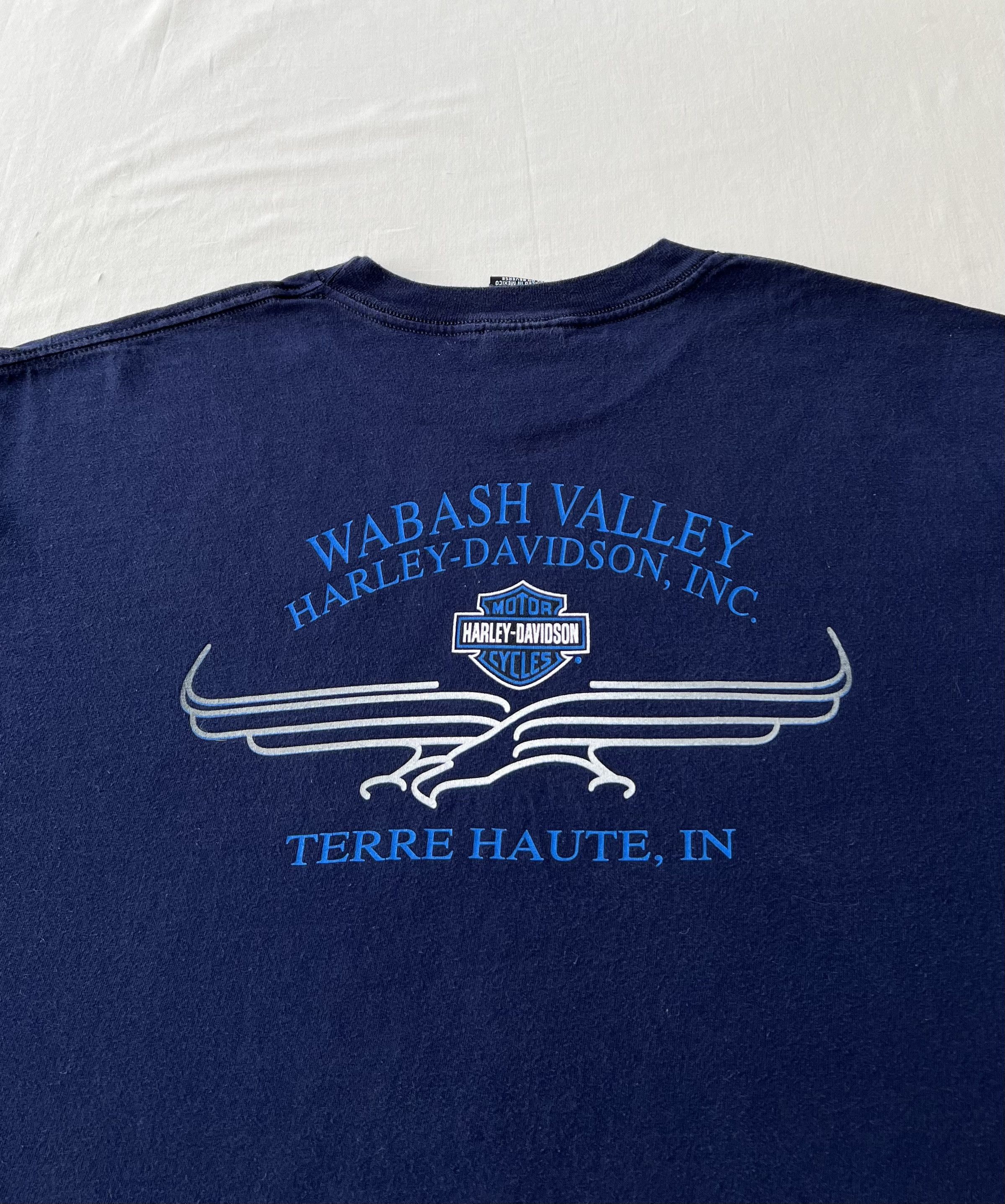 Harley Davidson Vintage 2000s Harley Davidson Eagle Motorcycle Navy T-shirt Size US XL / EU 56 / 4 - 11 Thumbnail
