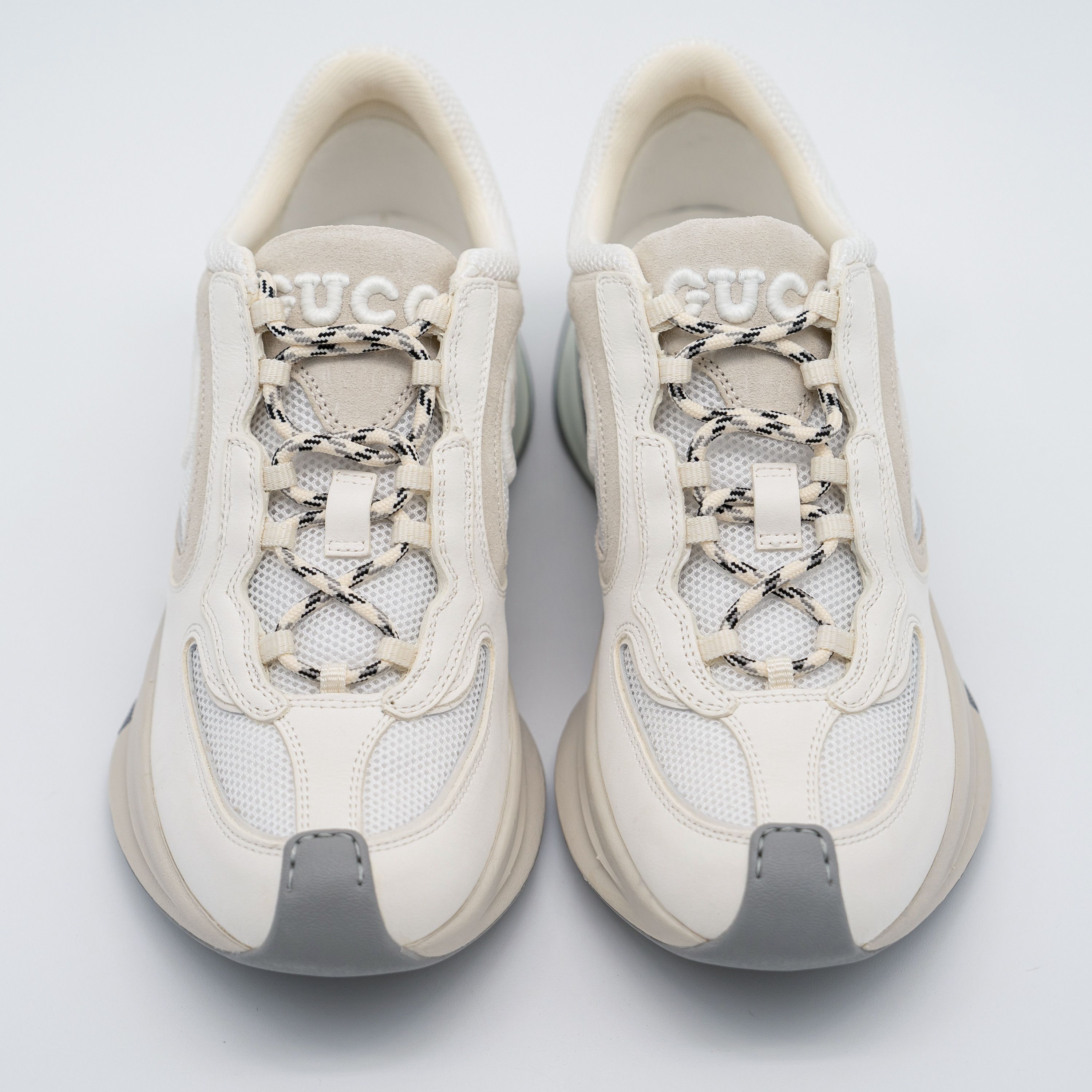 Gucci 11.5G 12 us Gucci Run Suede Sneakers White Cream Size US 12 / EU 45 - 3 Thumbnail