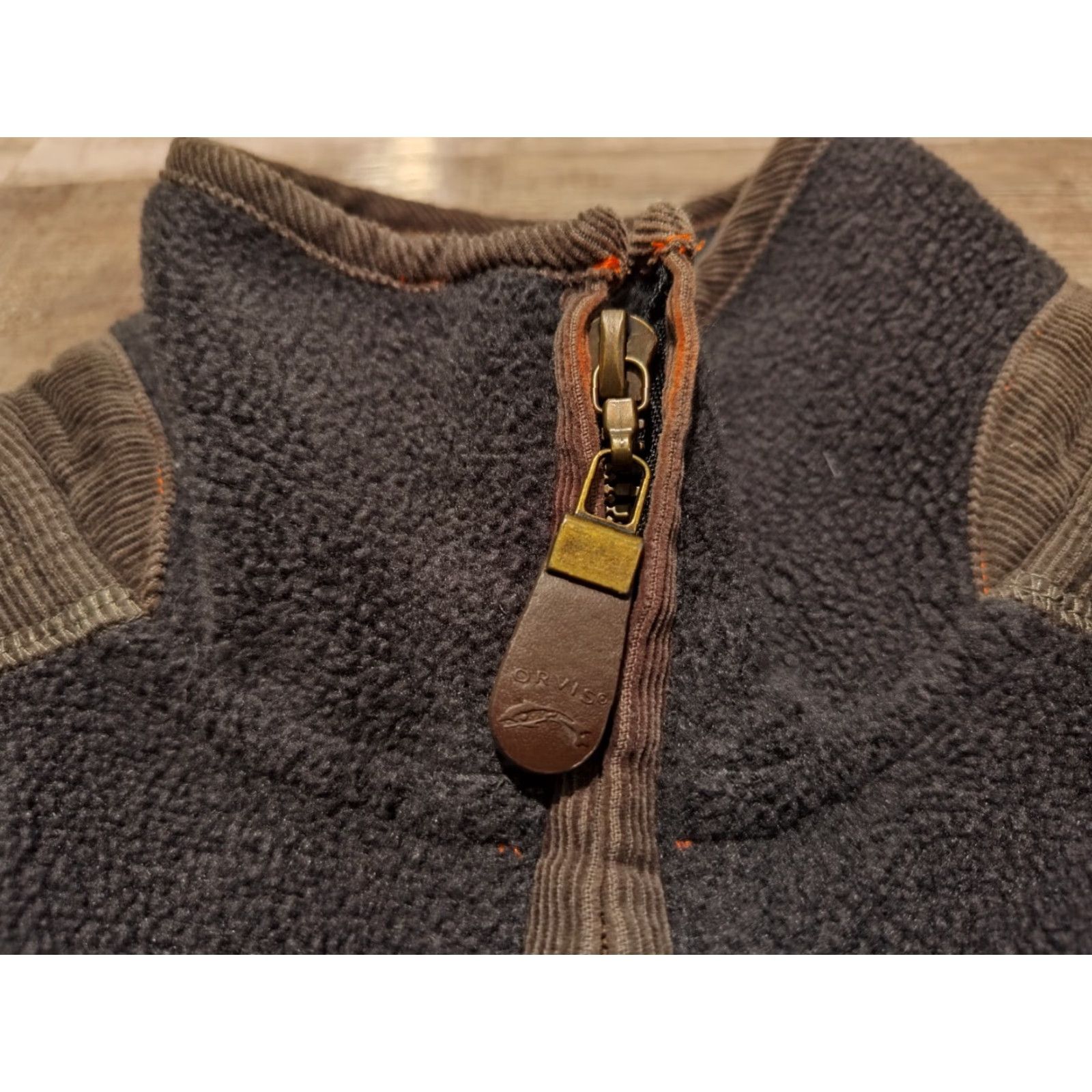 Orvis Orvis Mens Brown Pullover Fleece Quarter Zip Corduroy Elbow Patches Size M Size US M / EU 48-50 / 2 - 7 Thumbnail