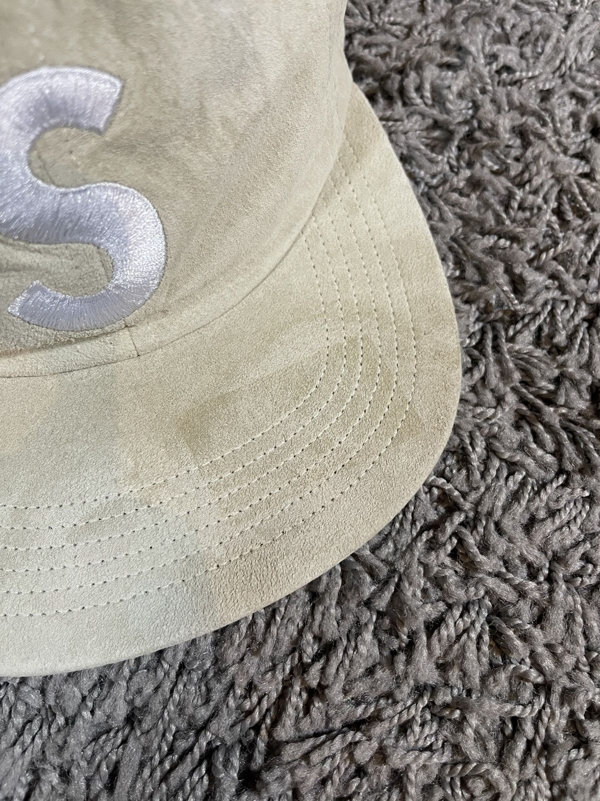 Supreme 2016FW Supreme Suede S Logo 6 Panel Hat Camp Cap Off White Size ONE SIZE - 3 Thumbnail