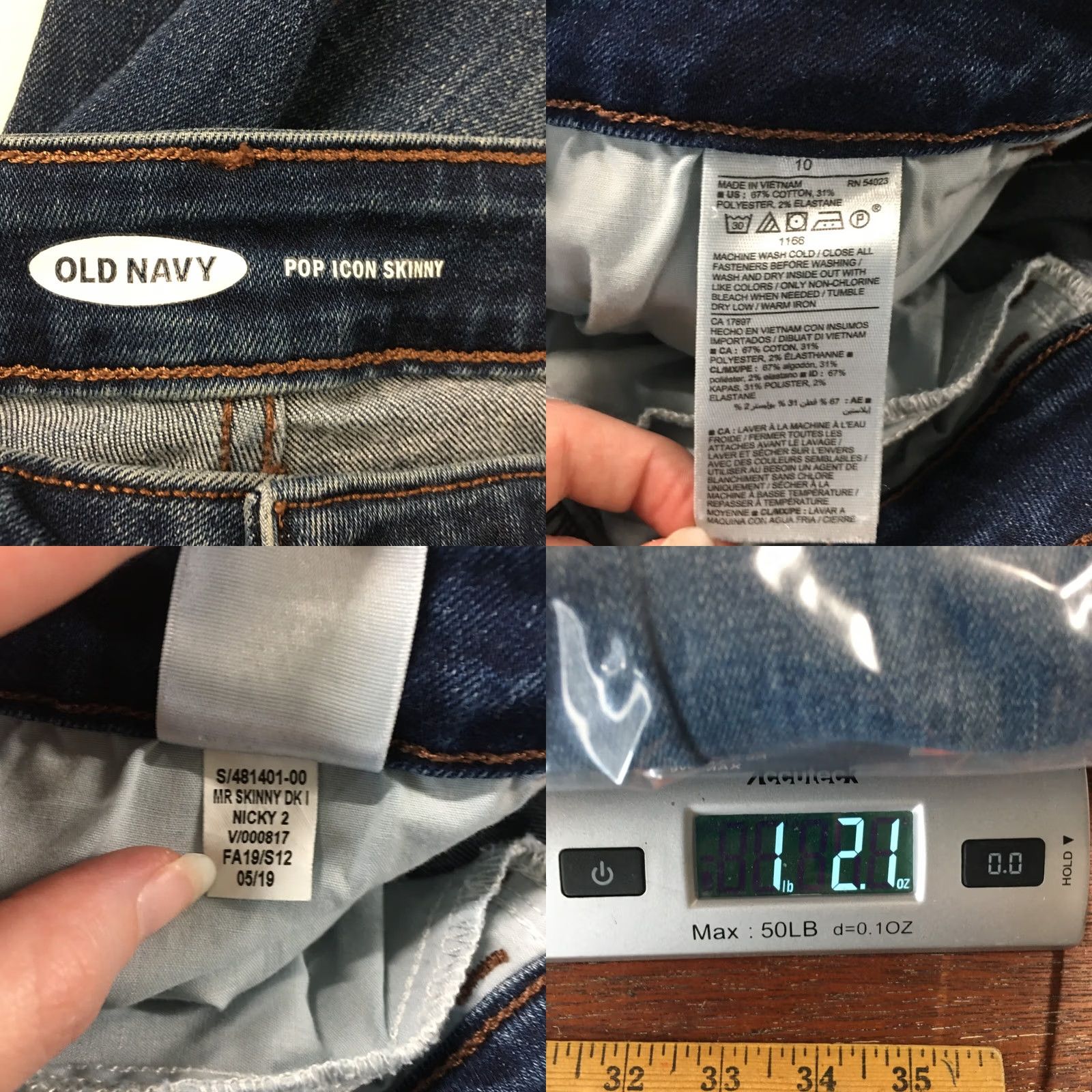 Old Navy Old Navy Skinny Jeans Womens 10 Blue Denim Mid Rise Dark Wash Zip Jeans Womens 10 Regular Zip 5-Pocket Denim Blue Leather? Size 32" / US 10 / IT 46 - 11 Thumbnail