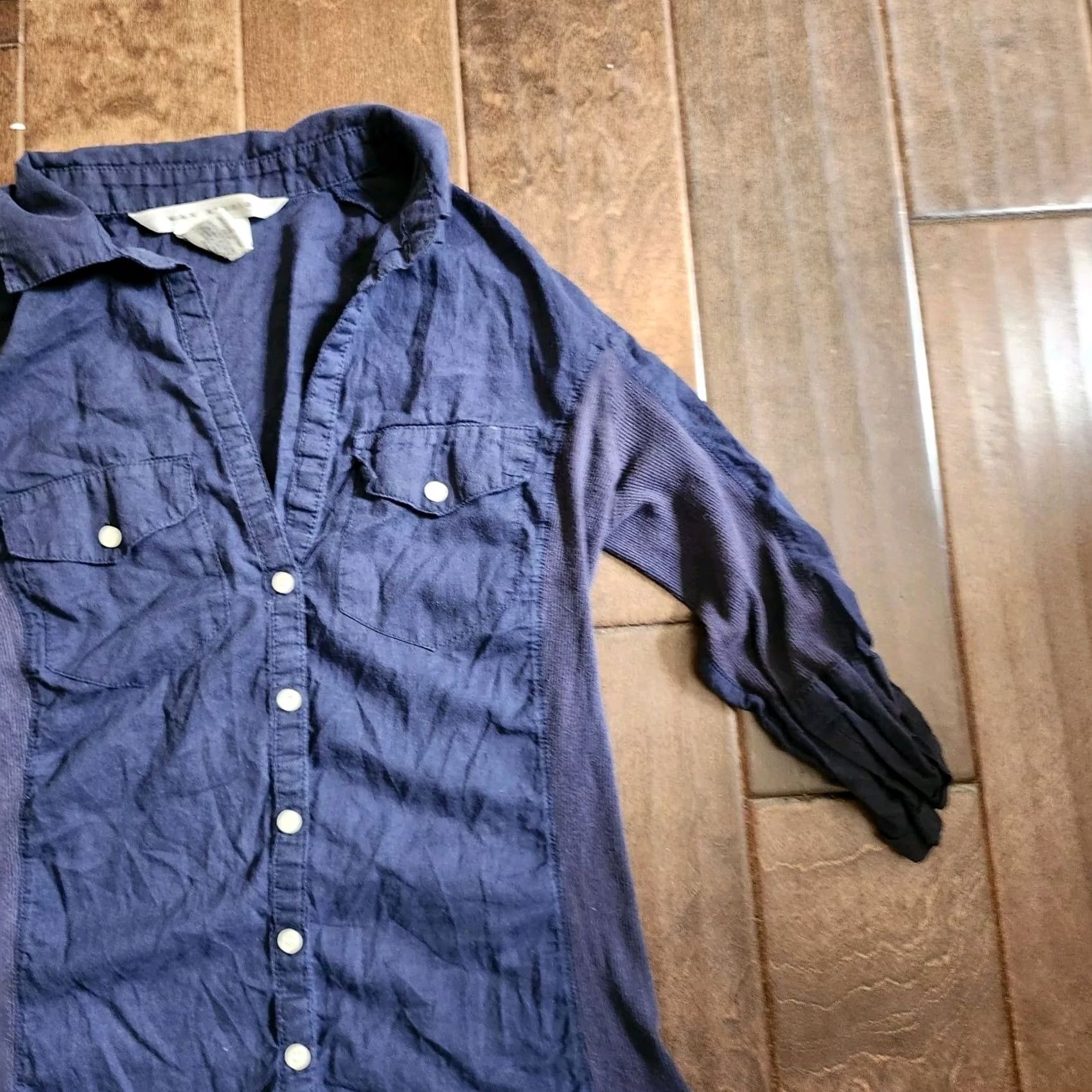 Vintage VINTAGE? No. Max Studio Shirt Men Navy Blue Pocket Button-Up Regular Small Cotton Long Sleeve Casual Travel Party 90s? Size US S / EU 44-46 / 1 - 5 Thumbnail