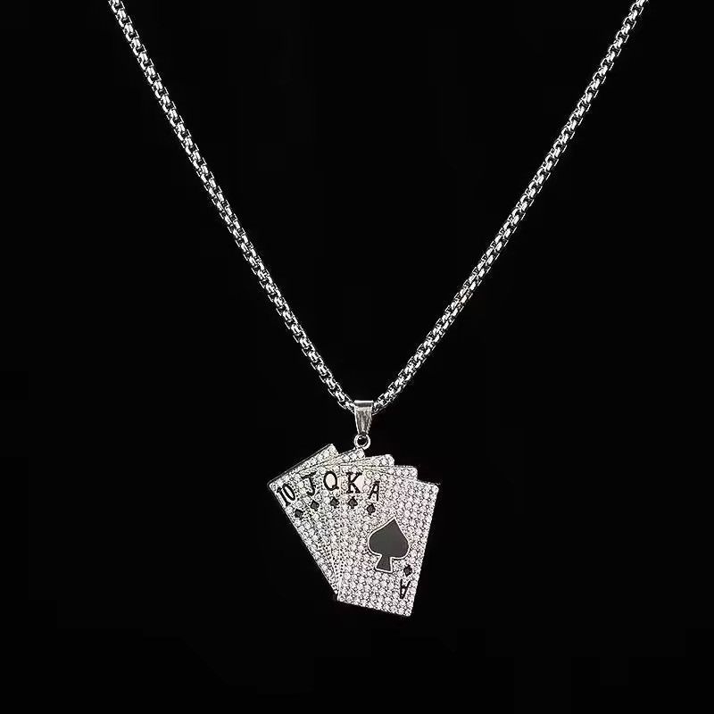 Jewelry Black Trendy Playing Card Necklace Size ONE SIZE - 2 Thumbnail