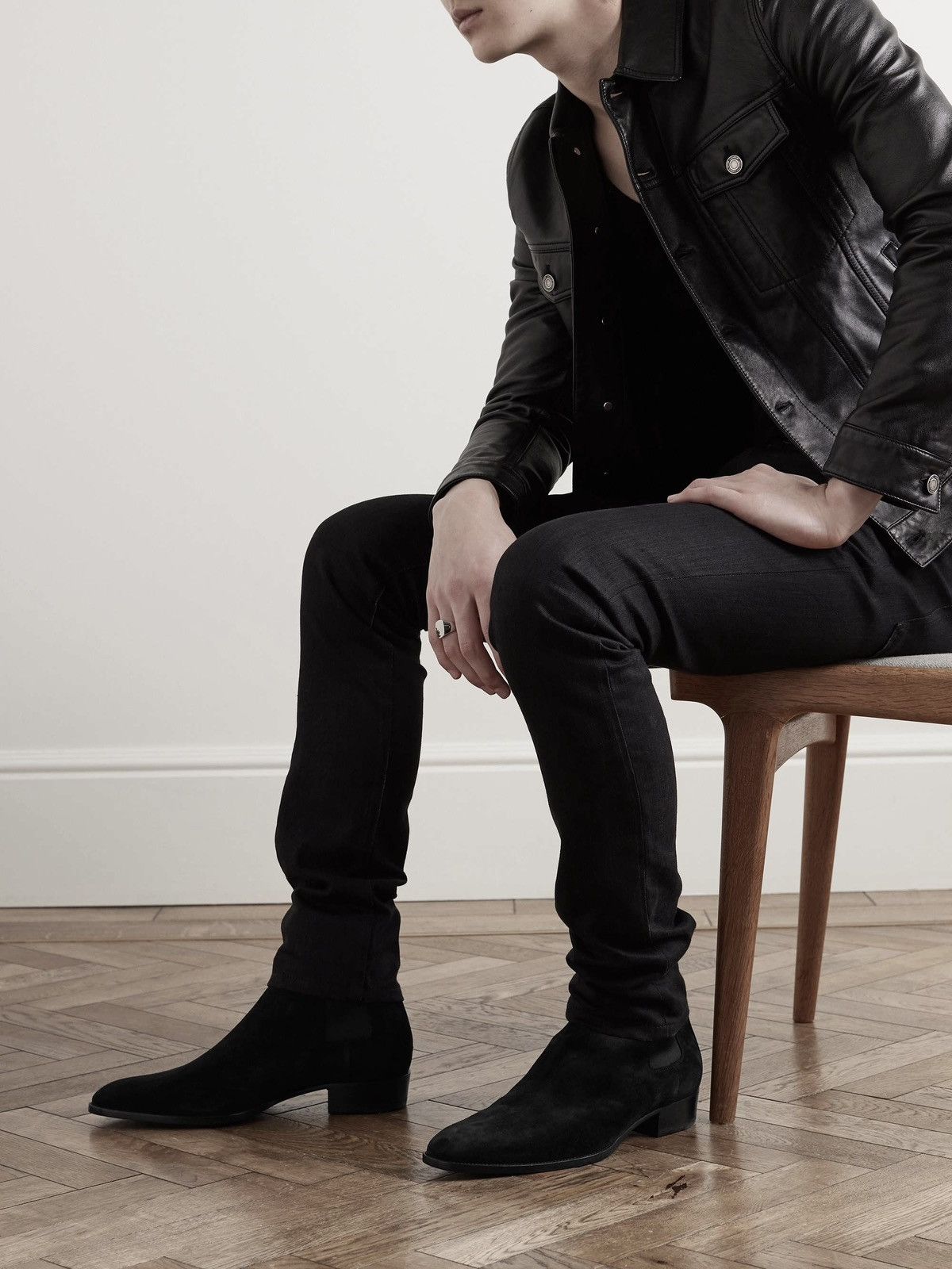 Hedi Slimane Saint Laurent Jodhpur Boots In Suede Black Size US 7 / EU 40 - 7 Thumbnail