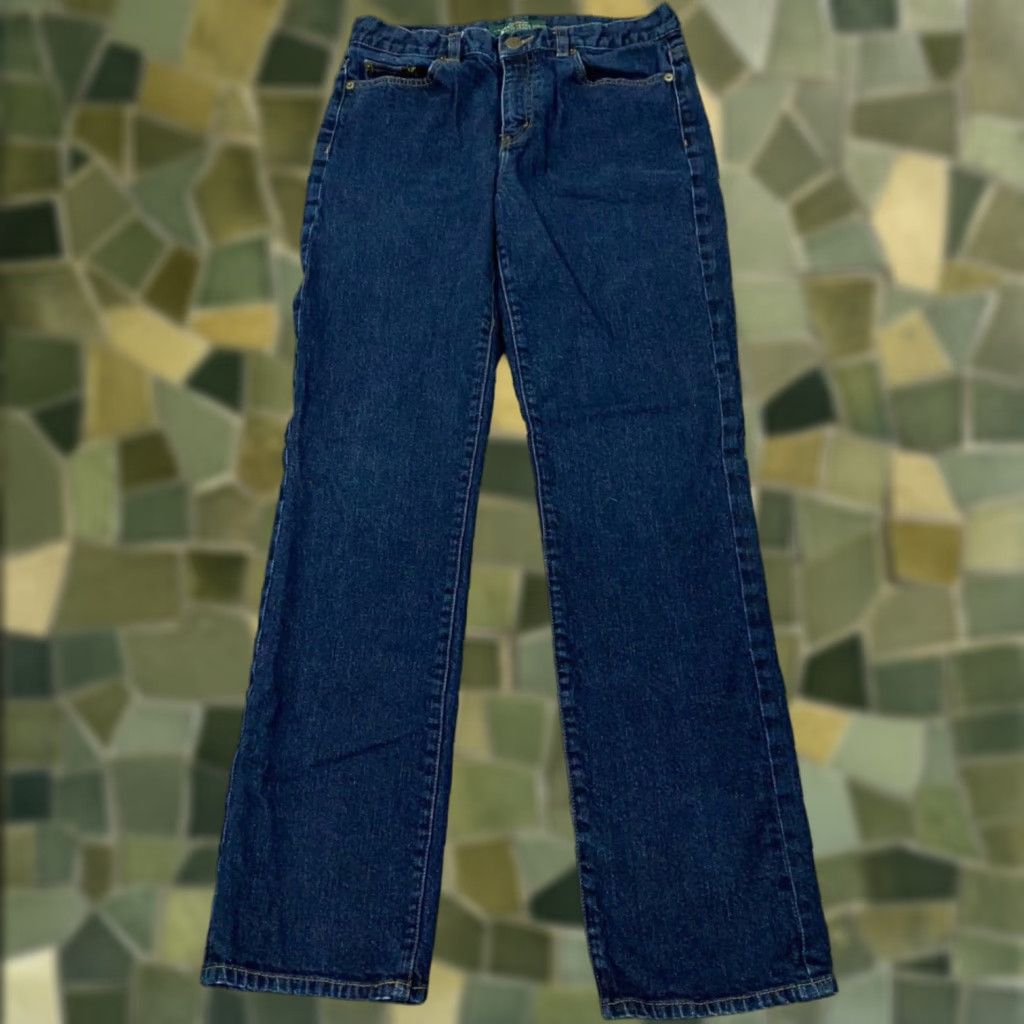 Ralph Lauren Lauren Jeans Co. Womens Jeans Classic Straight Stretch 28 Blue 4 Denim 5-Pocket - Regular Rise Mid Vintage No Size 28" / US 6 / IT 42 - 1 Thumbnail