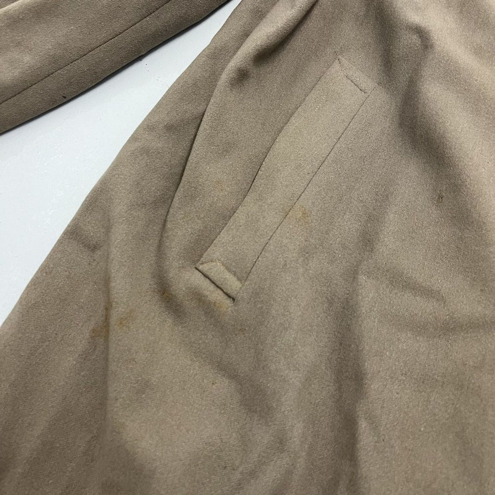 Other Vintage 40s 50s Beige Wool Long Overcoat Size US XL / EU 56 / 4 - 3 Thumbnail