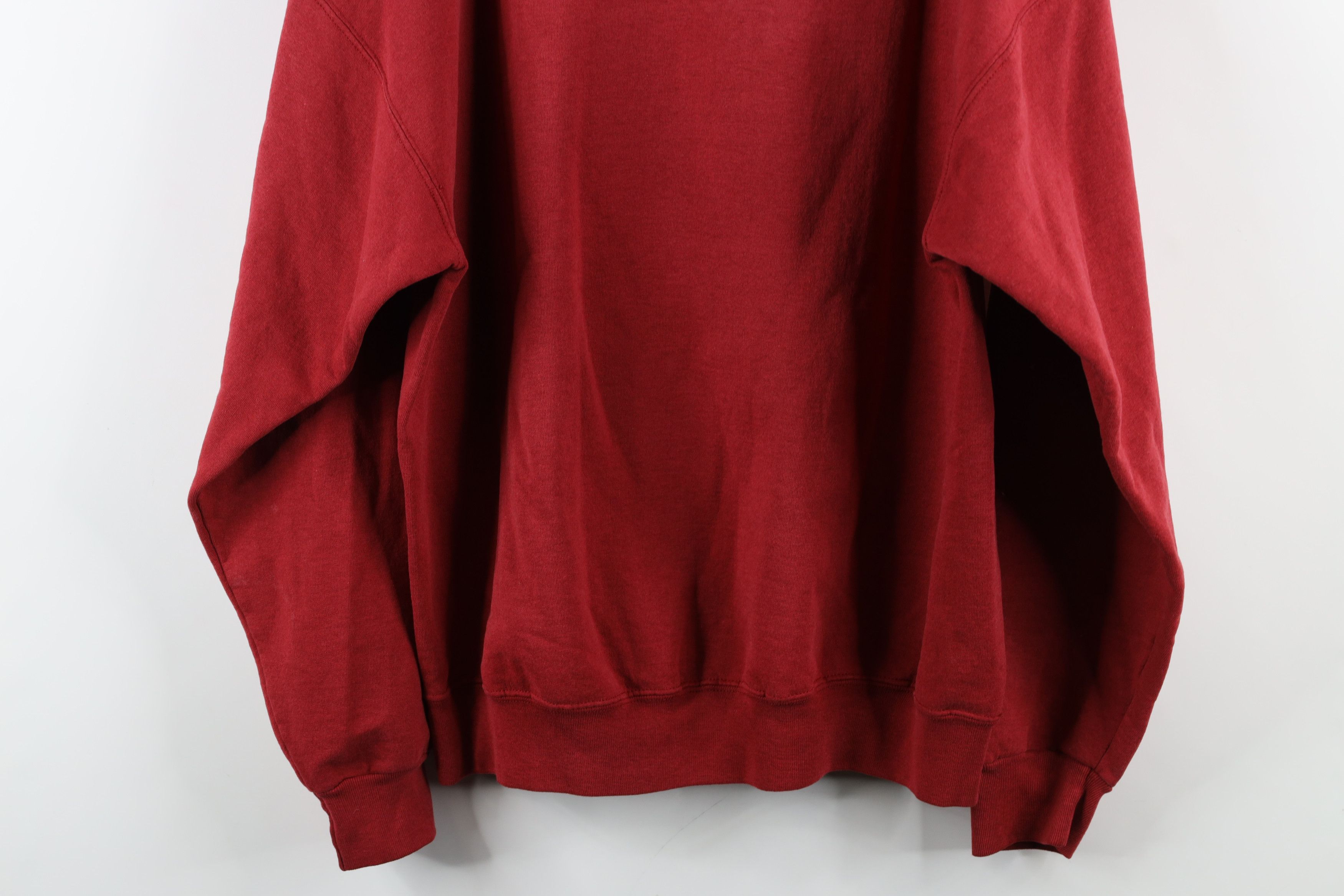 Starter × Vintage Vintage 90s Starter Thrashed Blank Crewneck Sweatshirt Red Size US L / EU 52-54 / 3 - 15 Thumbnail