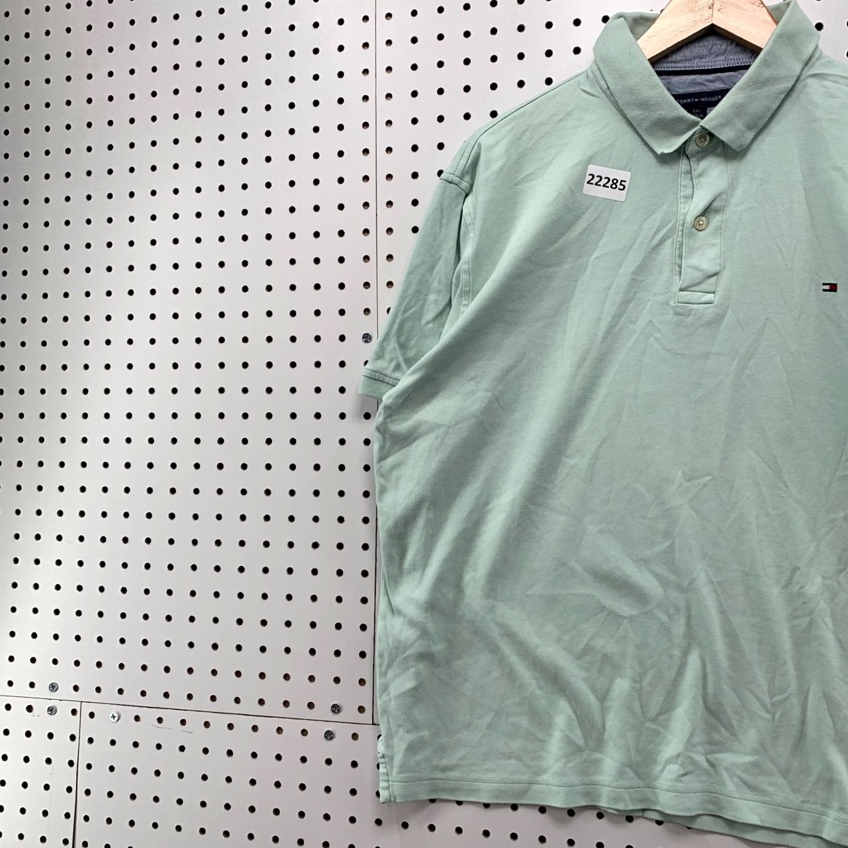 Tommy Hilfiger Tommy Hilfiger Polo Shirt Collared Mint Green Mens Large Casual Custom Fit Size US L / EU 52-54 / 3 - 4 Thumbnail
