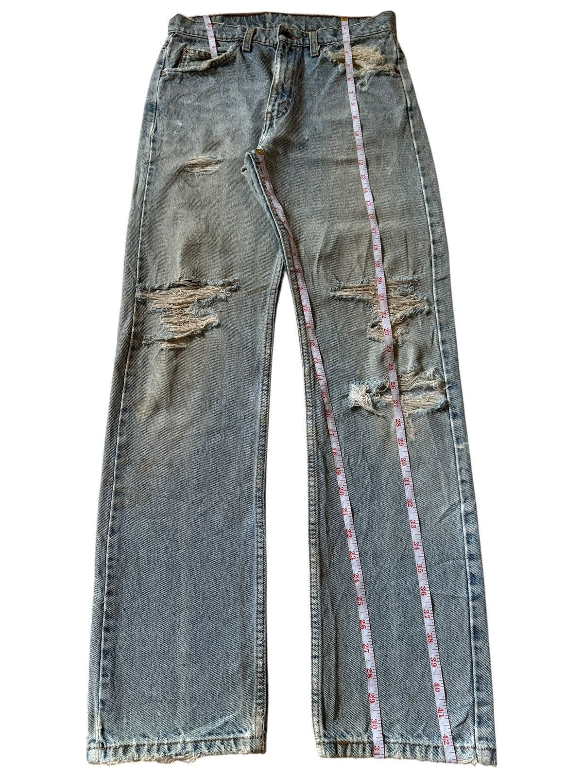 Levi's Vintage 90s Levis 505 Orange Tab Heavy Distressed Jeans Size US 29 - 7 Thumbnail