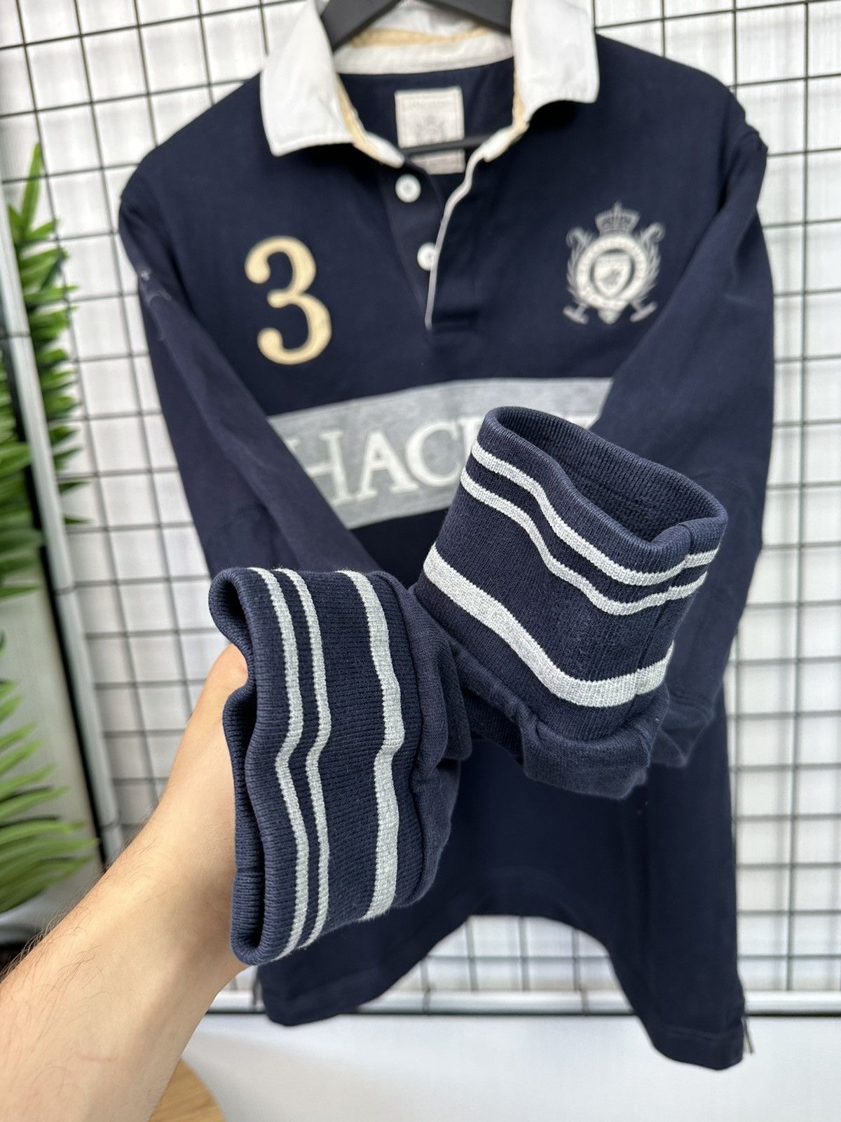 Hackett × Vintage Vintage Hackett London Snow polo team jersey #3 Men L Navy Size US L / EU 52-54 / 3 - 10 Thumbnail