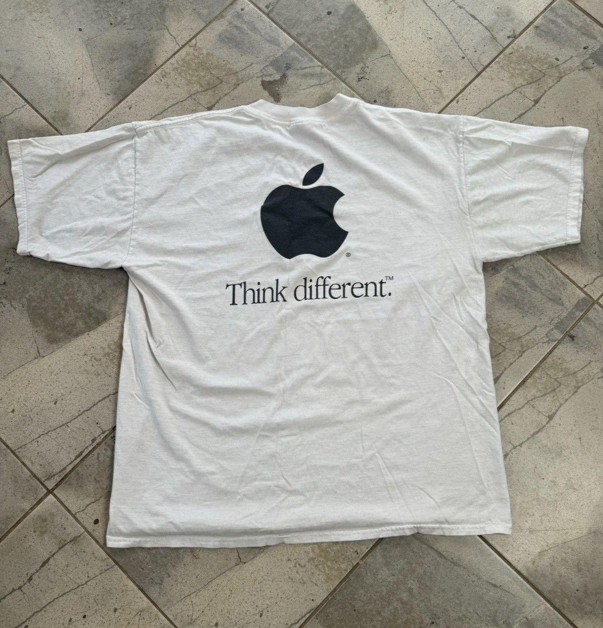 image of Apple Tshirt in White, Men's (Size XL)