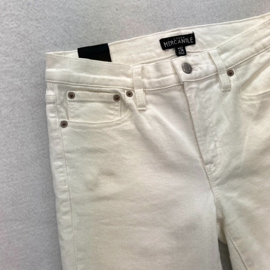 J.Crew j.Crew Mercantile Women White Stretch Denim Skinny Jeans Mid Rise 27 NWT Jeans California? Size 27" / US 4 / IT 40 - 3 Thumbnail