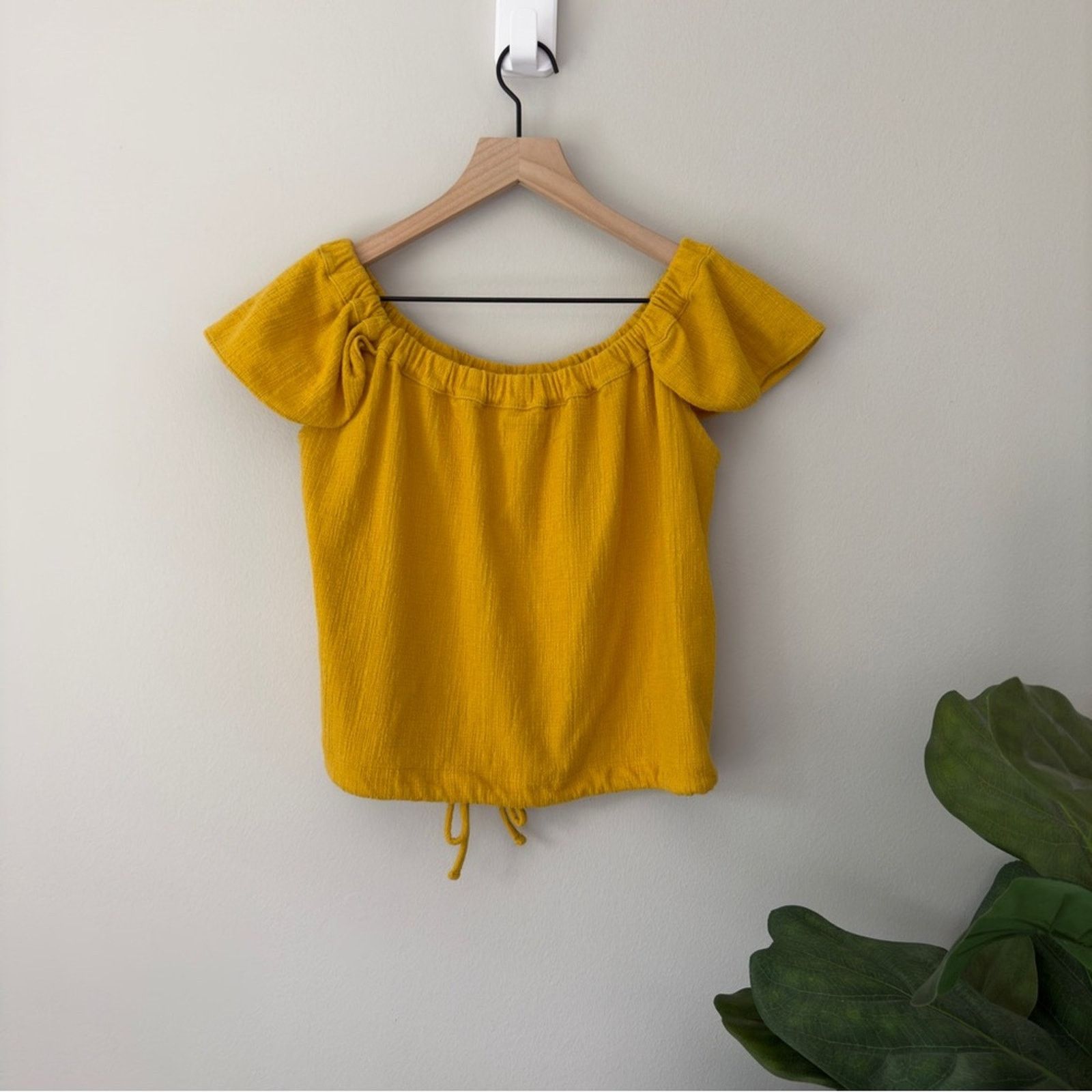 Madewell Madewell Texture & Thread Off The Shoulder Top Button Front Size S / US 4 / IT 40 - 2 Thumbnail