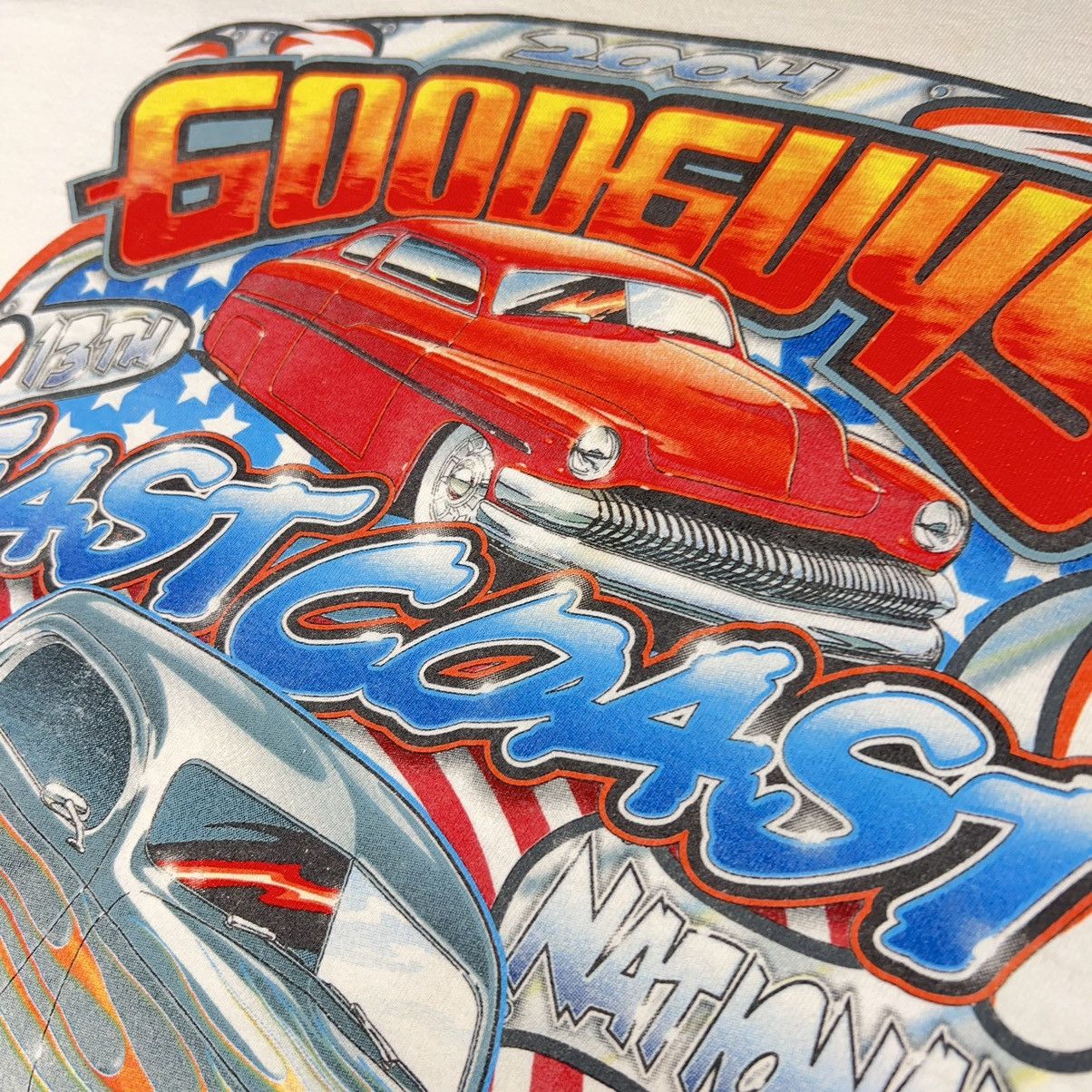 Gildan × Vintage VTG Car Hot Rod Tee Shirt White Classic Auto Retro Graphic Size US XL / EU 56 / 4 - 7 Thumbnail