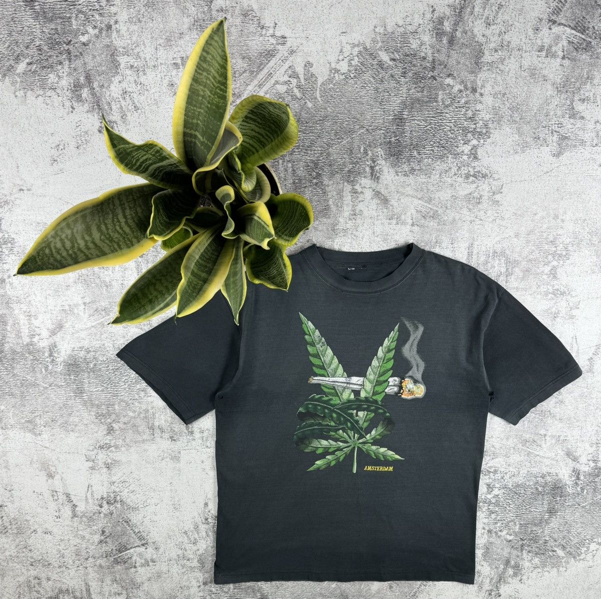 Rap Tees Marijuana Smoke Weed Amsterdam Hip Hop Faded Y2K T Shirt Tee Size US L / EU 52-54 / 3 - 1 Thumbnail