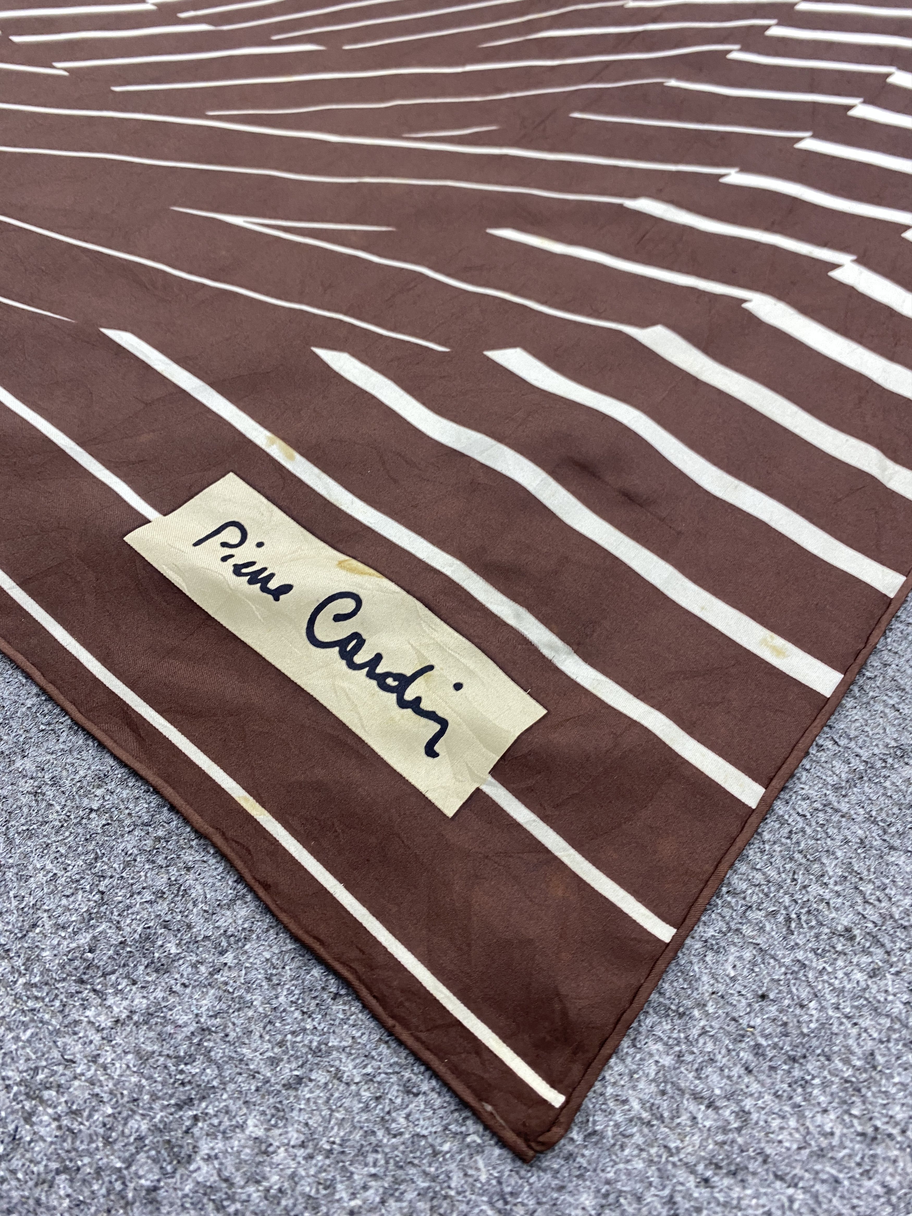 Pierre Cardin Pierre Cardin Stripes Silk Scarf / Silk Shawl SN0237 Size ONE SIZE - 3 Thumbnail