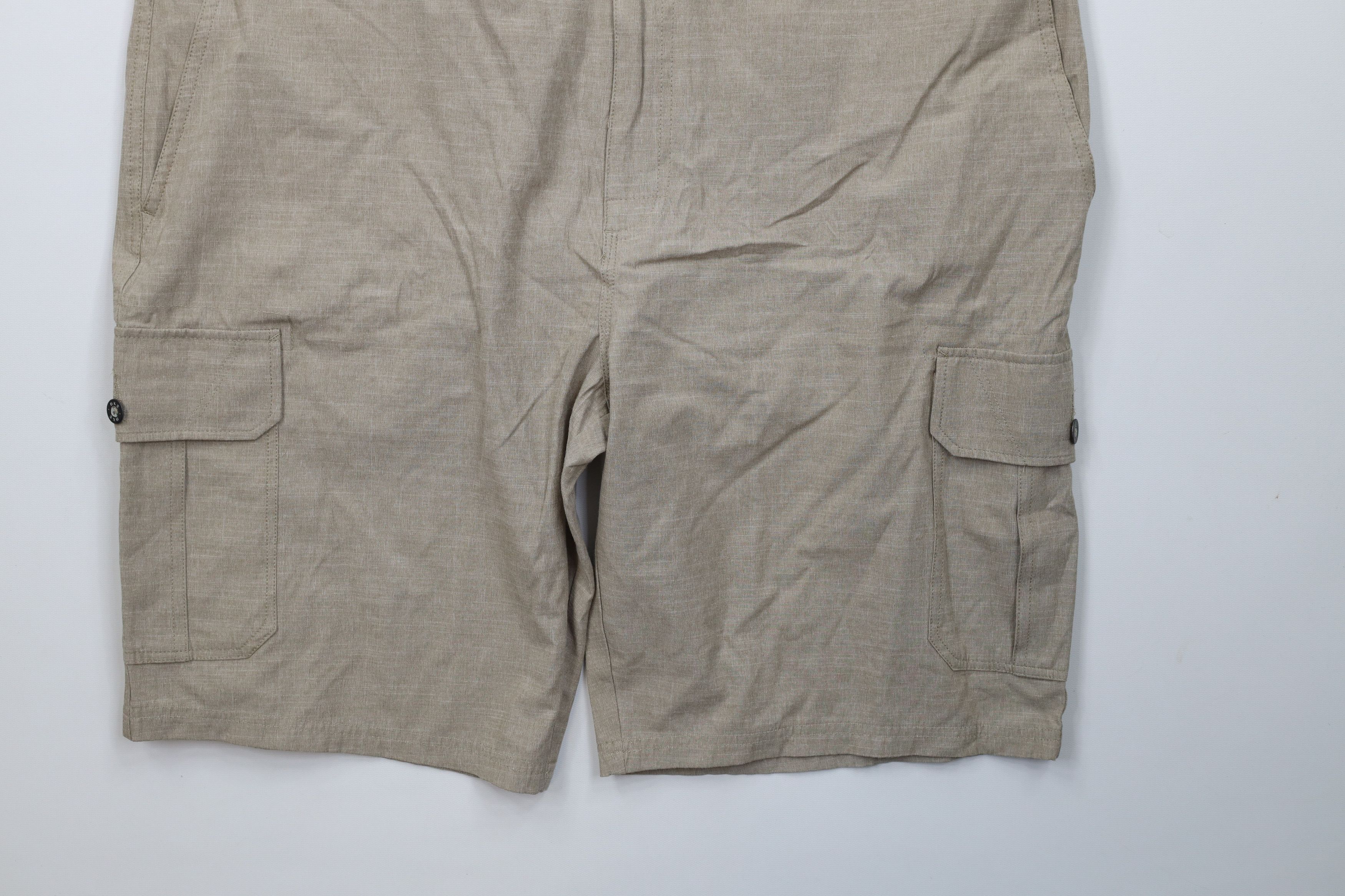 Vintage Buckle BKE Hybrid Chambray Stretch Cargo Shorts Beige Tan Size US 38 / EU 54 - 4 Thumbnail