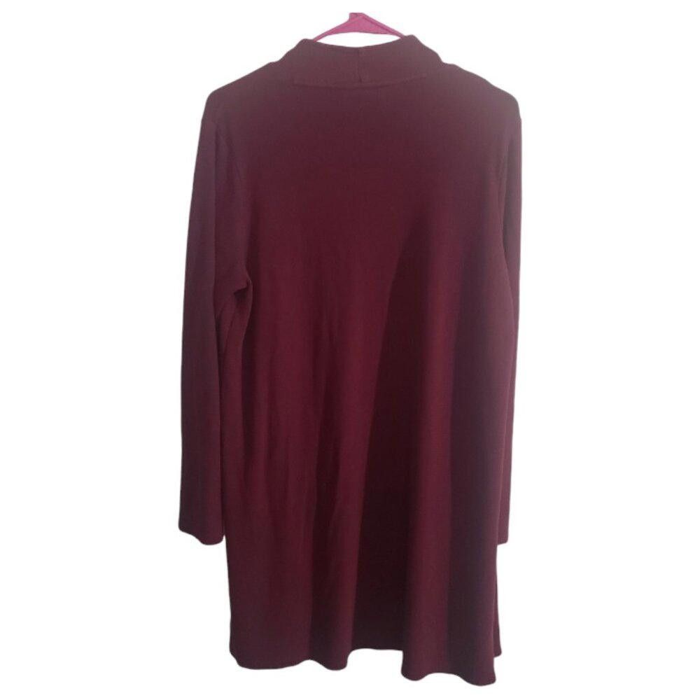 Designer CT1893 J. Jill Burgundy Long Sleeve Open Cardigan M Size M / US 6-8 / IT 42-44 - 3 Thumbnail
