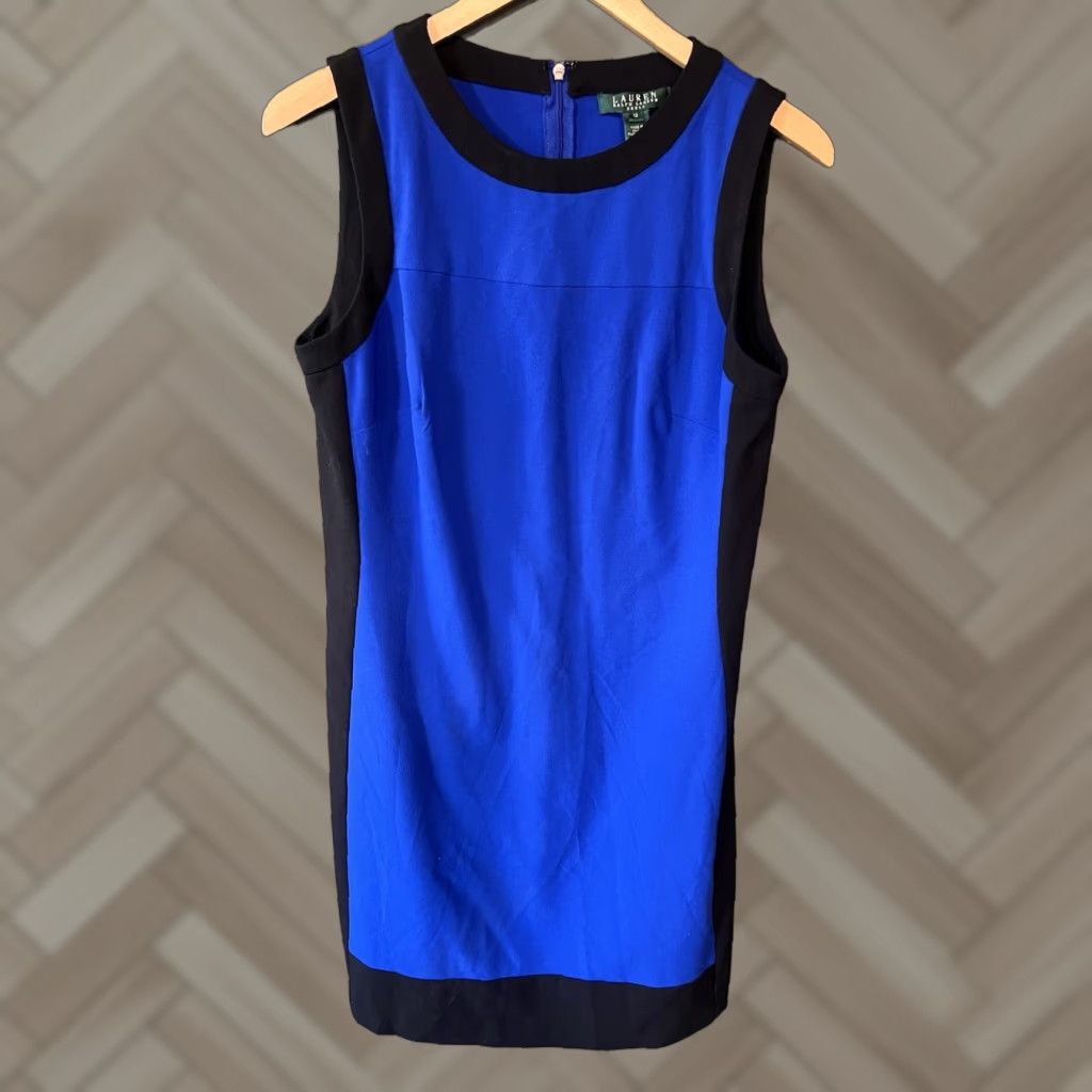 Ralph Lauren Lauren Ralph Lauren Woman Black Blue Dress Size 10 Size L / US 10 / IT 46 - 1 Thumbnail