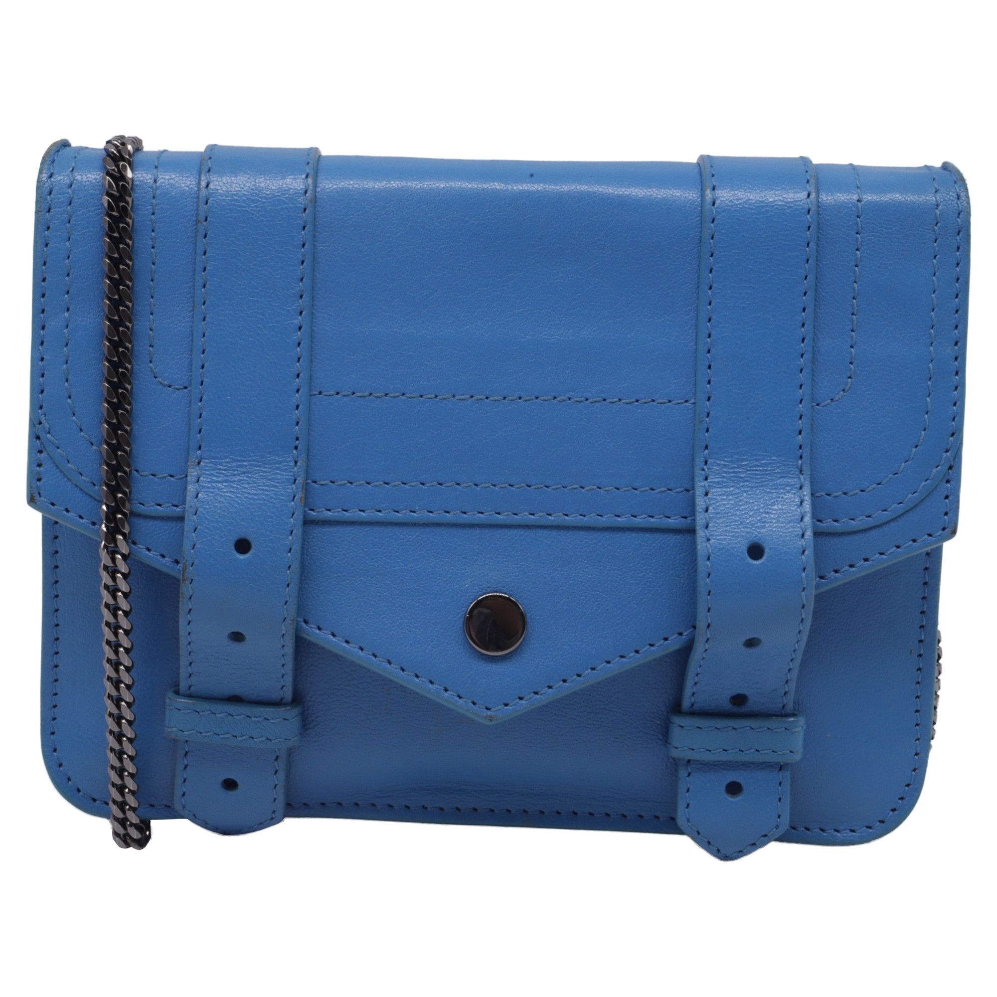 Proenza Schouler Proenza Schouler Large PS1 Wallet on Chain in Blue Leather Size ONE SIZE - 1 Thumbnail