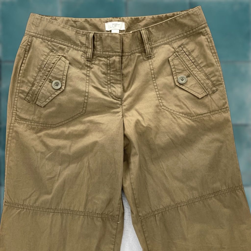 Ann Taylor Ann Taylor LOFT Utility Pants Women's 10 Brown Cotton Wide-Leg NWT Casual Y2K 90s Grunge Mono Color Brown Pants Womens Size 24" / US 00 / IT 34 - 1 Thumbnail