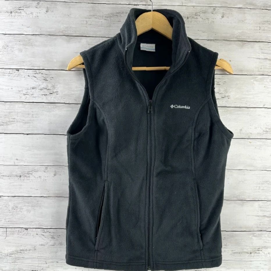 Vintage Columbia Fleece Full Zip Vest Womens M Black Outdoor Hiking Casual Size M / US 6-8 / IT 42-44 - 2 Thumbnail