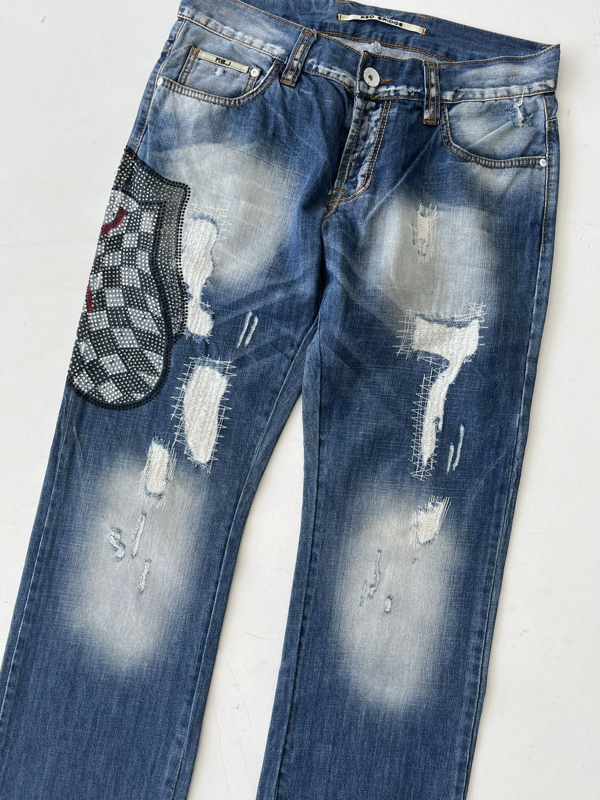 If Six Was Nine Vintage distressed Japanese jeans Musidor Rolling Stones y2k Size US 34 / EU 50 - 6 Thumbnail