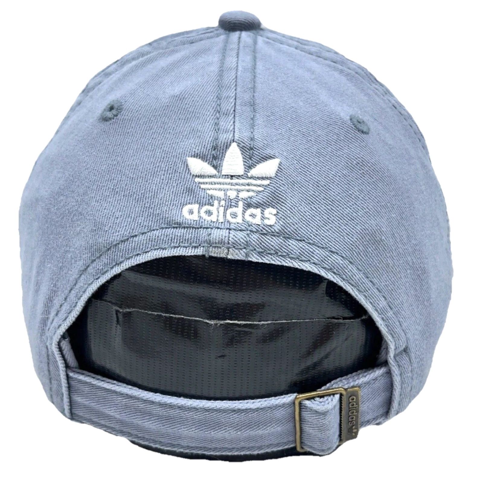Adidas Adidas Hat Cap Strap Back Gray White Baseball Dad Trefoil Spell Out Twill AD21 Baseball Cap Mens One Size Gray Twill Logo Outdoor Sports Classic Retro Size ONE SIZE - 2 Thumbnail