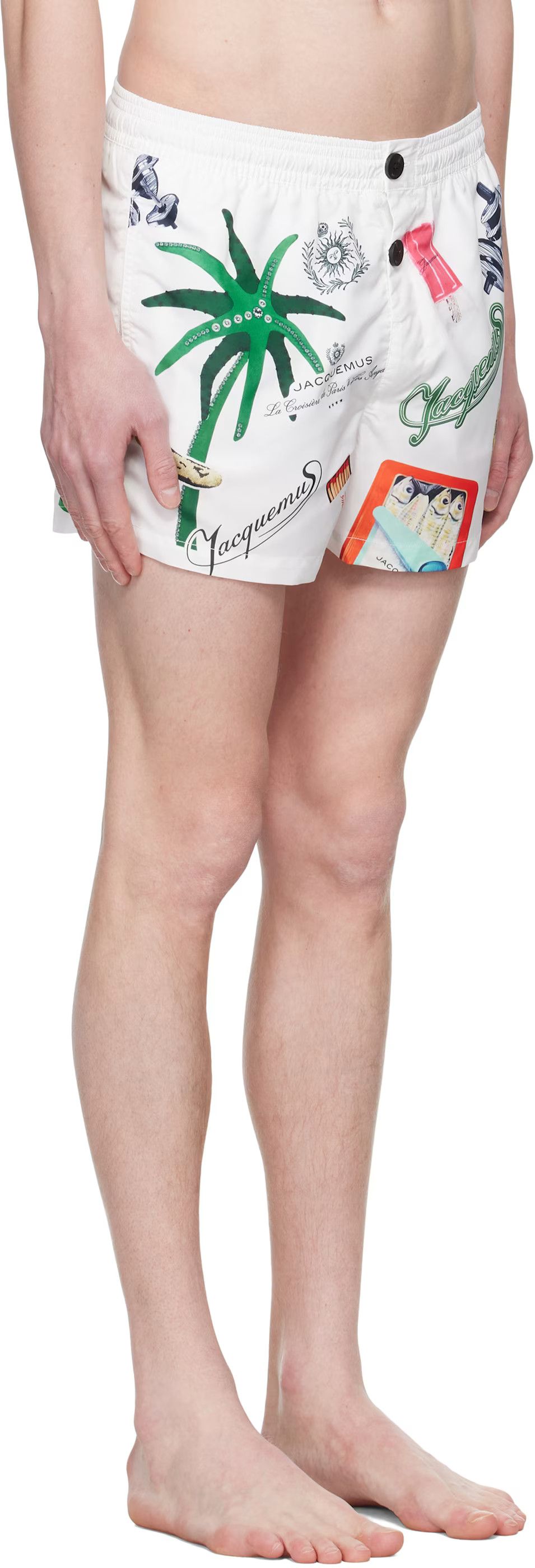 Jacquemus o1h1sh10525 Puntini Swim Shorts in White Size US 34 / EU 50 - 3 Thumbnail