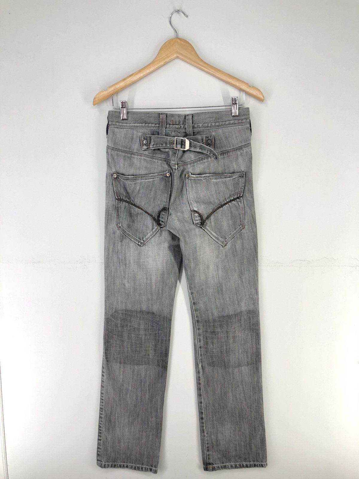 Japanese Brand × Seditionaries Japanese Brand Back Number Buckle Back Light Wash Jeans Size US 28 / EU 44 - 2 Thumbnail