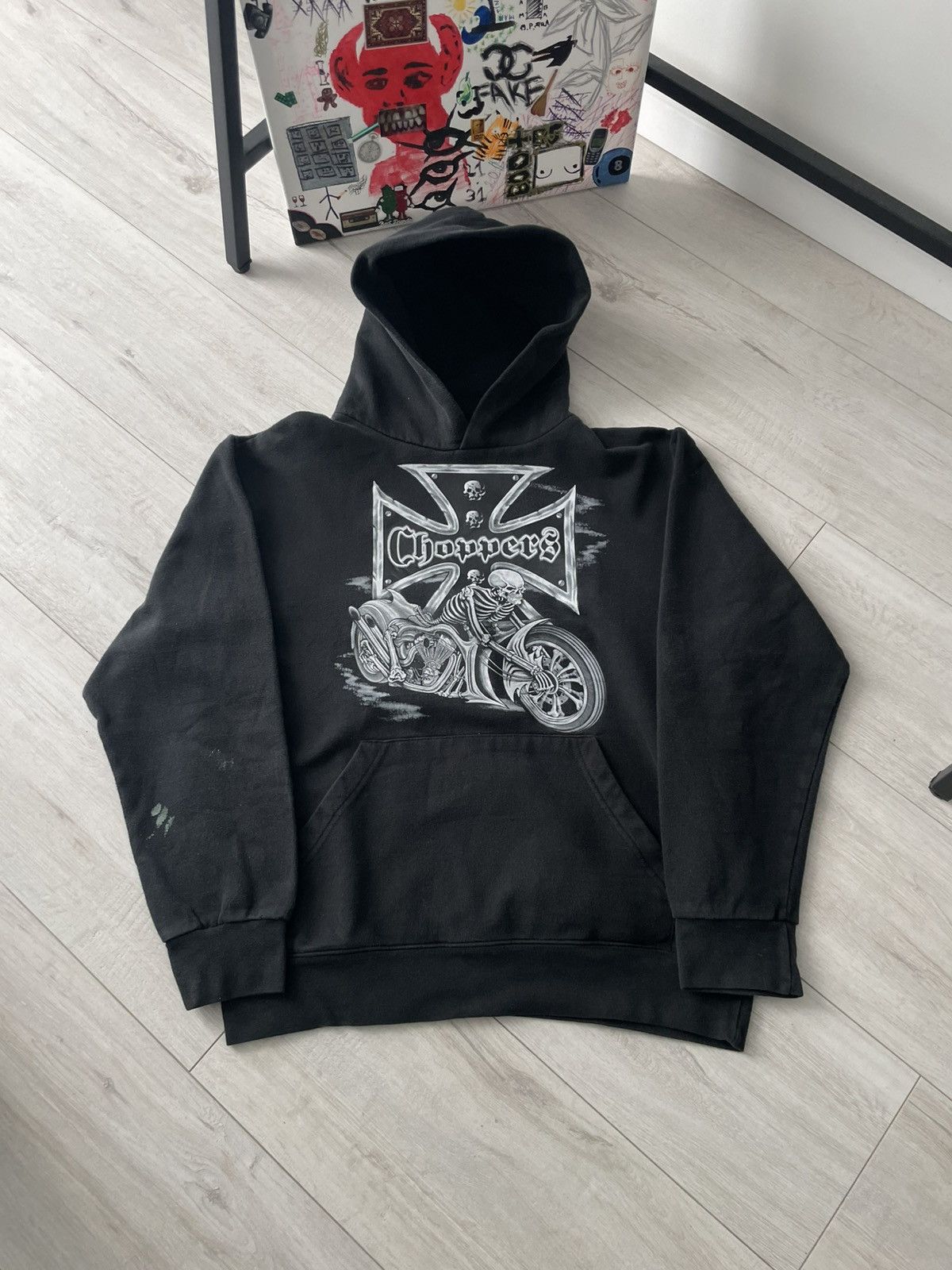 Vintage Vintage Choppers 00’s Biker Black Hoodie Printed Y2K RARE Size US S / EU 44-46 / 1 - 1 Thumbnail