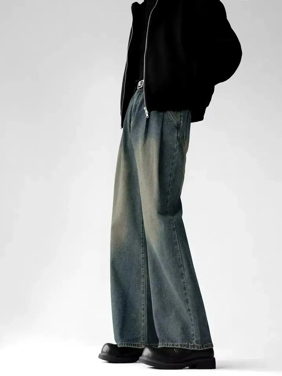 Japanese Brand Vintage baggy pleated wide leg washed jeans Size US 30 / EU 46 - 3 Thumbnail
