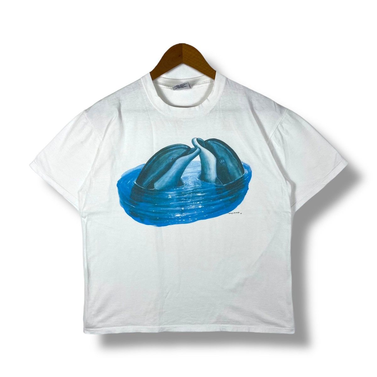 Vintage Vintage 90's The Art Of WYLAND COLLECTION Dolphins Art Tee Size US M / EU 48-50 / 2 - 1 Thumbnail