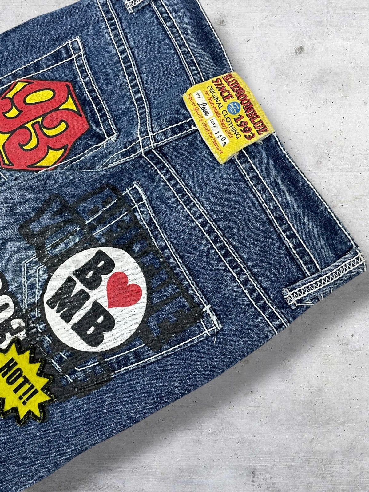 Hysteric Glamour VINTAGE BLUE MOON BLUE 1990S JAPAN DESIGNER GRAPHIC DENIM Size US 29 - 5 Thumbnail