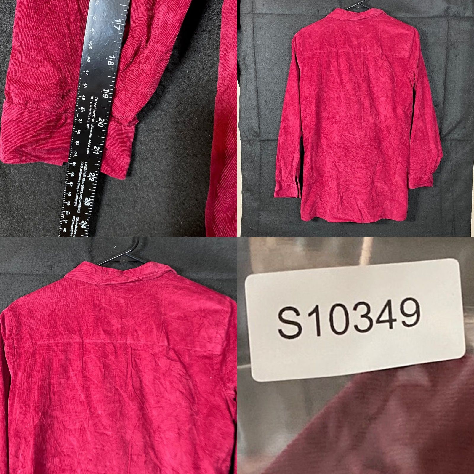 J. Jill J. Jill Shirt Red Maroon Corduroy Collared Button-Up 100% Cotton XS Womens Size XS / US 0-2 / IT 36-38 - 8 Thumbnail