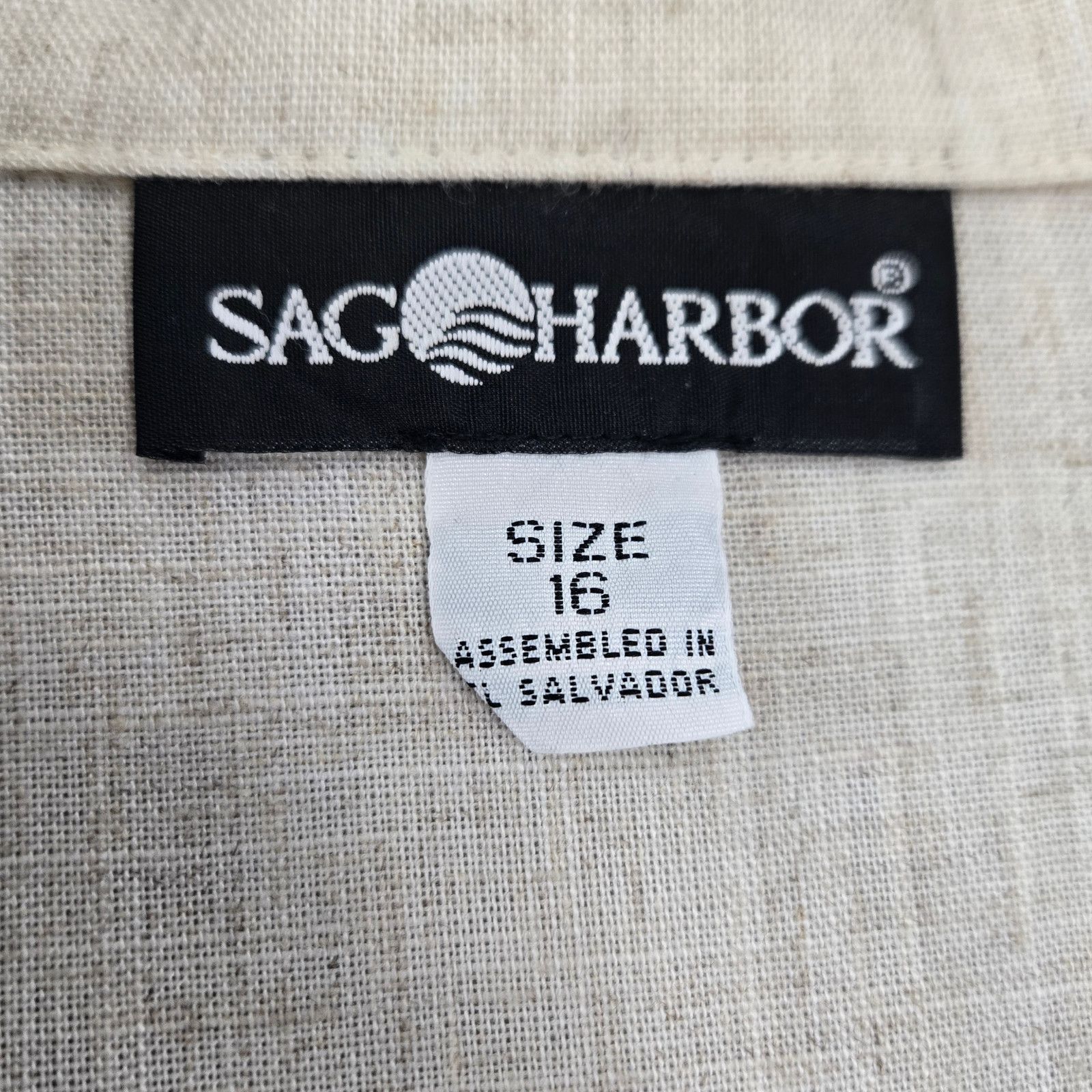 Vintage 90s Sag Harbor Beige Linen Blend Blazer Size 16 Size XXL / US 16-18 / IT 52-54 - 7 Thumbnail