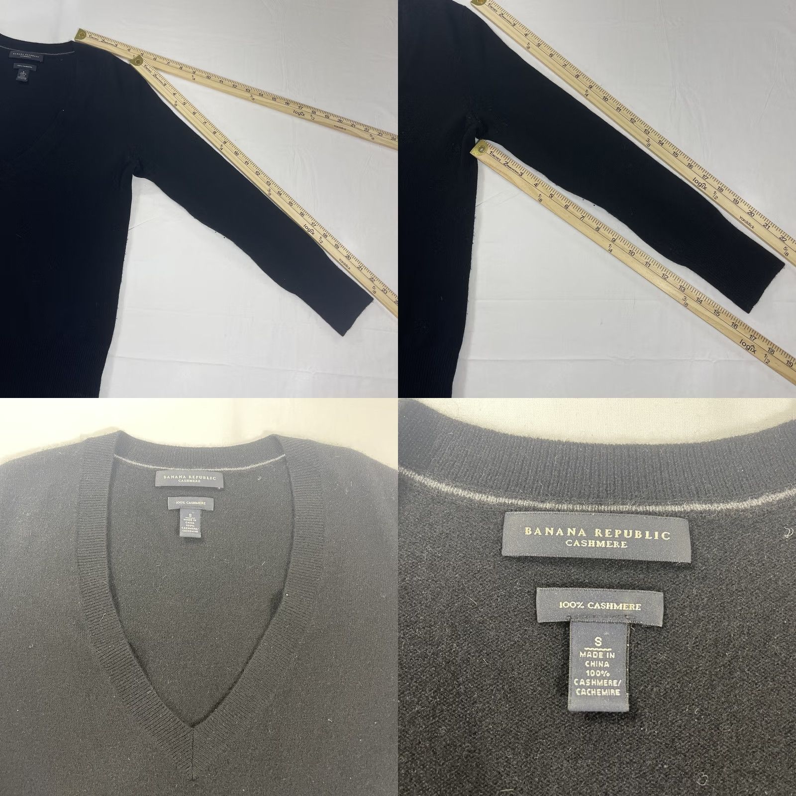 Banana Republic Banana Republic Women's S Sweater V-Neck Black 100% Cashmere Wool Blend Long Sleeve Pullover Shirt? Size S / US 4 / IT 40 - 8 Thumbnail