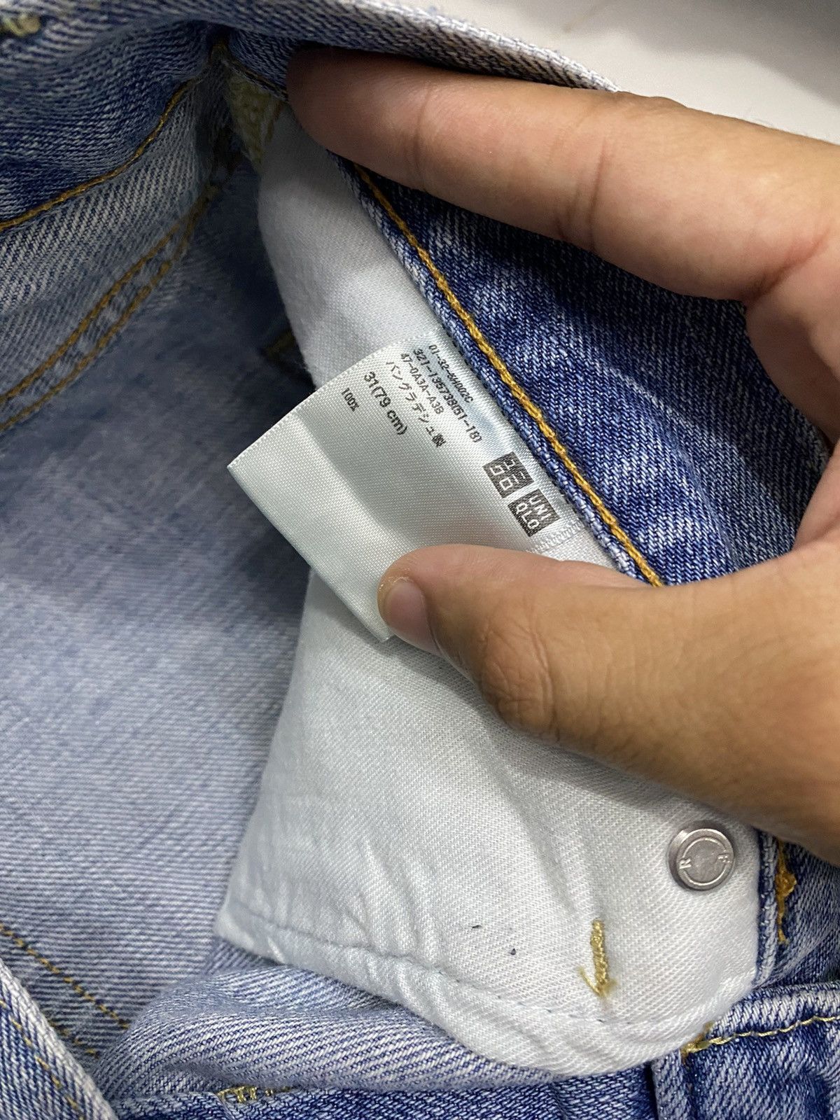 Japanese Brand × Jun Takahashi UNIQLO JAPAN SELVEDGE DISTRESSED BAGGY DENIM JEANS Size US 33 - 10 Thumbnail