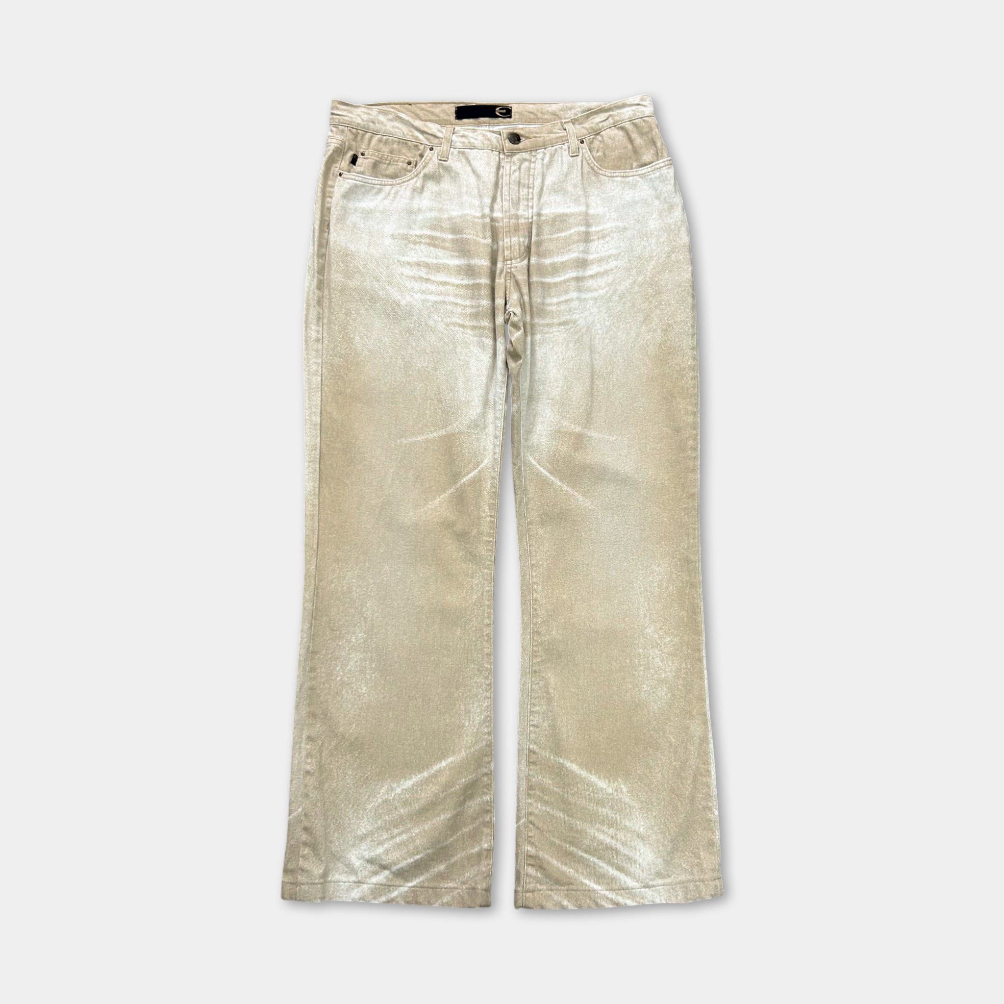 Just Cavalli Just Cavalli Baggy Beige Denim Print Effect Jeans Size 36" / US 14 / IT 50 - 1 Thumbnail