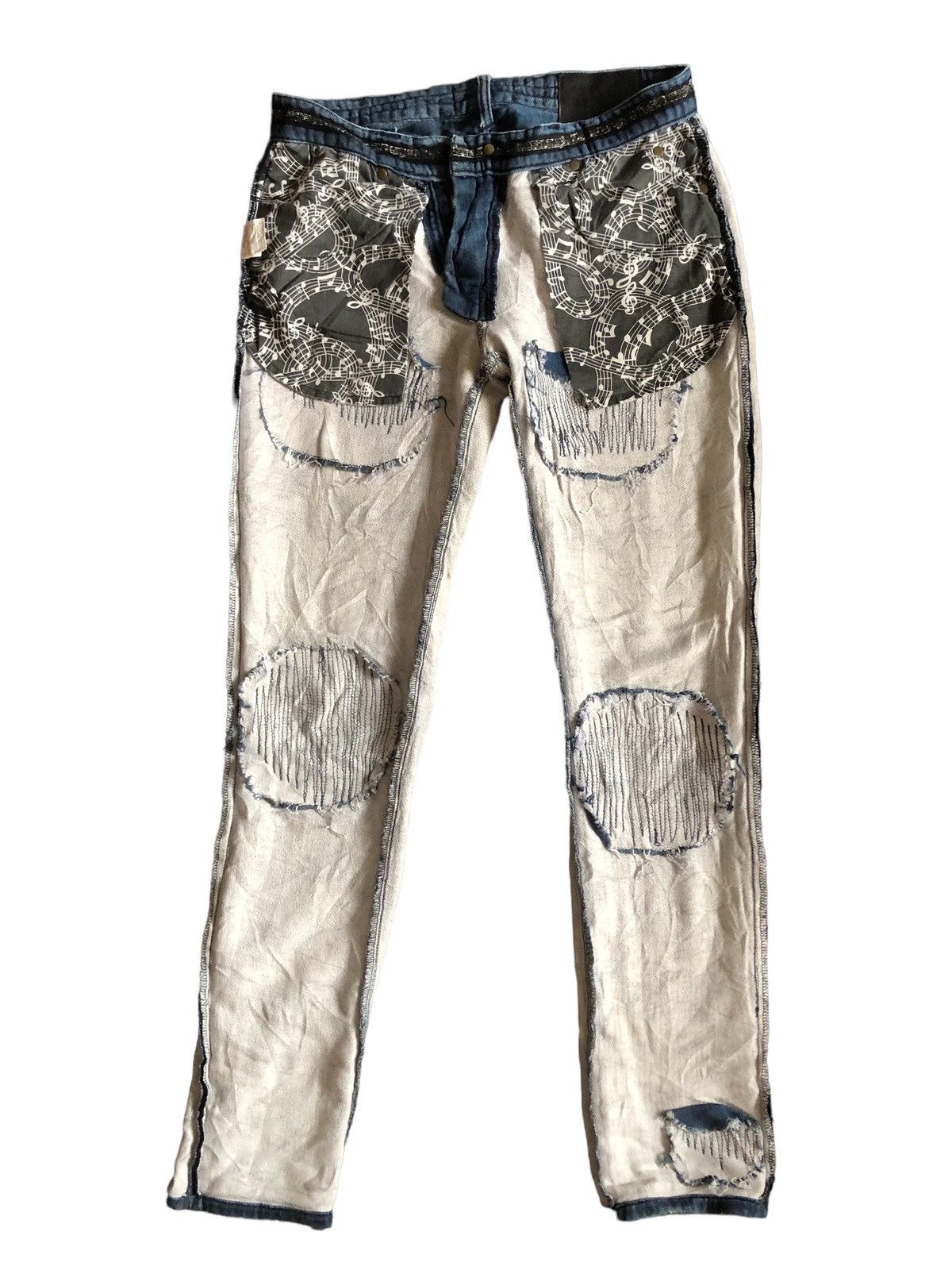 Number (N)ine Number Nine X 1PIU1UGUALE3 Camo Distress Skinny Pants Size US 30 / EU 46 - 15 Thumbnail
