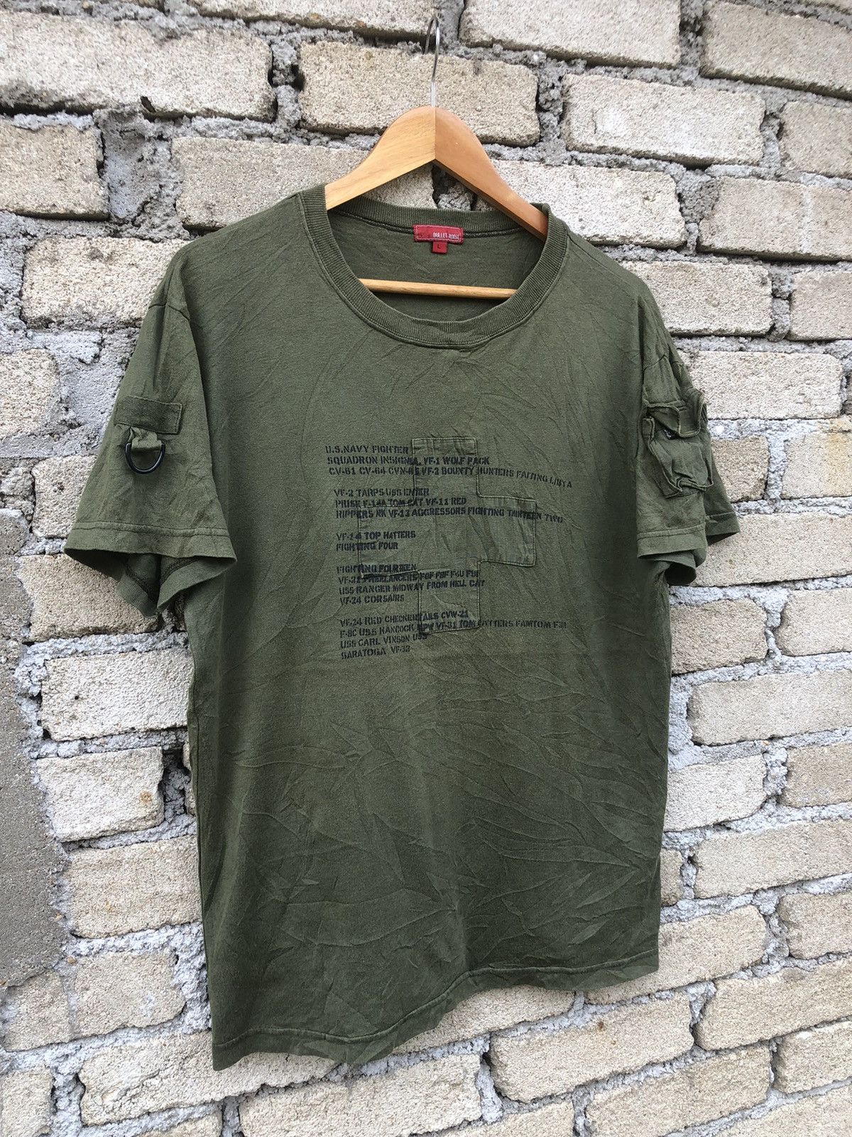 Bullet Noise × Japanese Brand × Vintage Vintage Y2K Bullet Noise Us Navy Fighter Tshirts Size US L / EU 52-54 / 3 - 2 Thumbnail