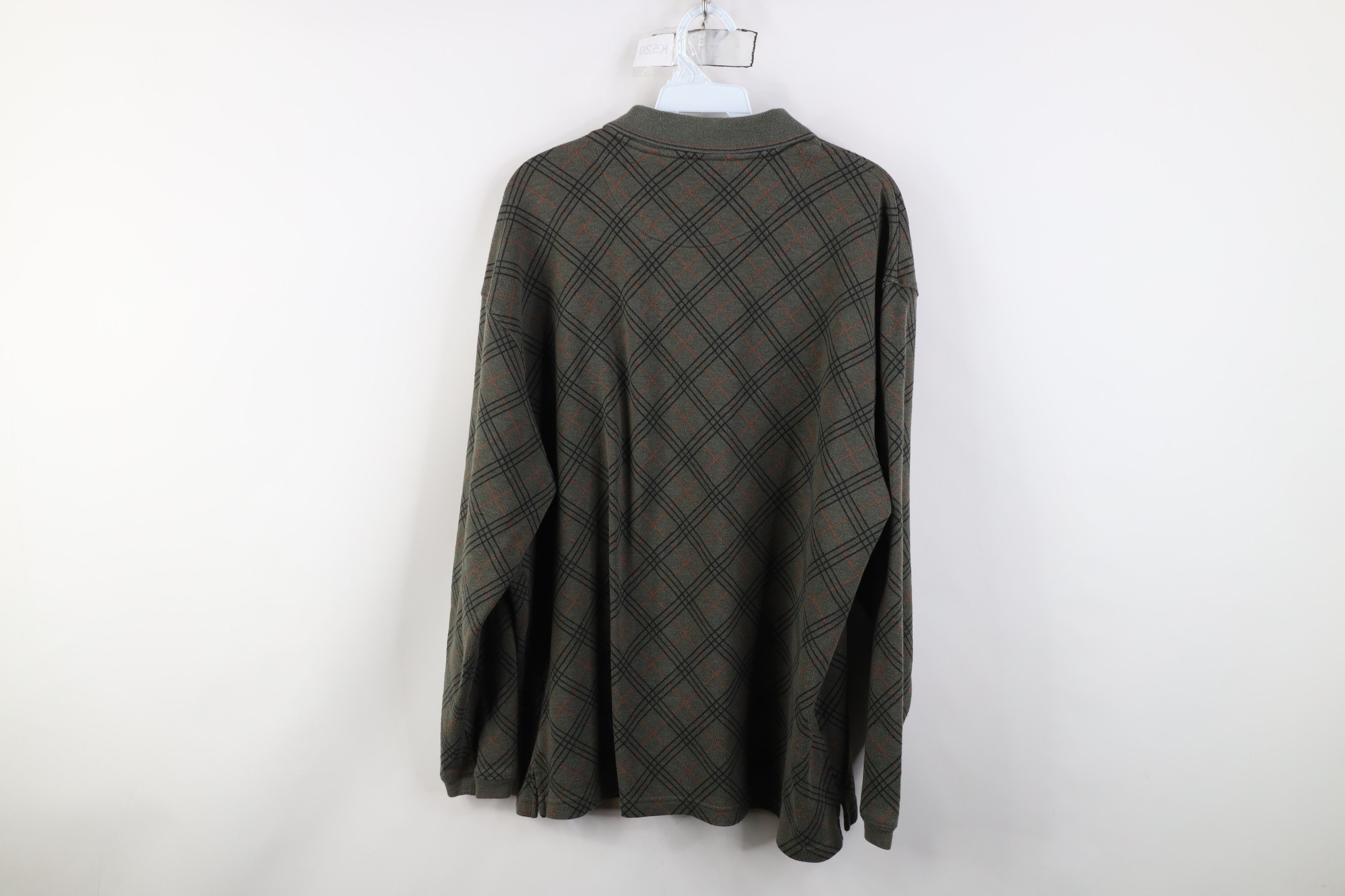 Vintage Vintage 90s Streetwear Long Sleeve Rugby Polo Shirt Plaid Size US XL / EU 56 / 4 - 9 Thumbnail