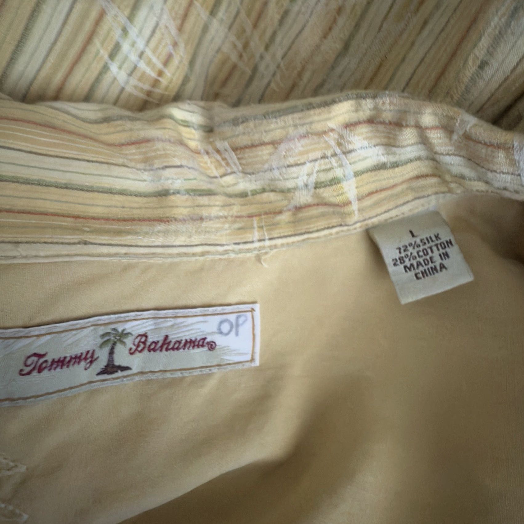 Tommy Bahama VINTAGE Tommy Bahama Hawaiian Shirt Men Large Silk Short Sleeve Yellow Palm Tree 90s Size US L / EU 52-54 / 3 - 4 Thumbnail