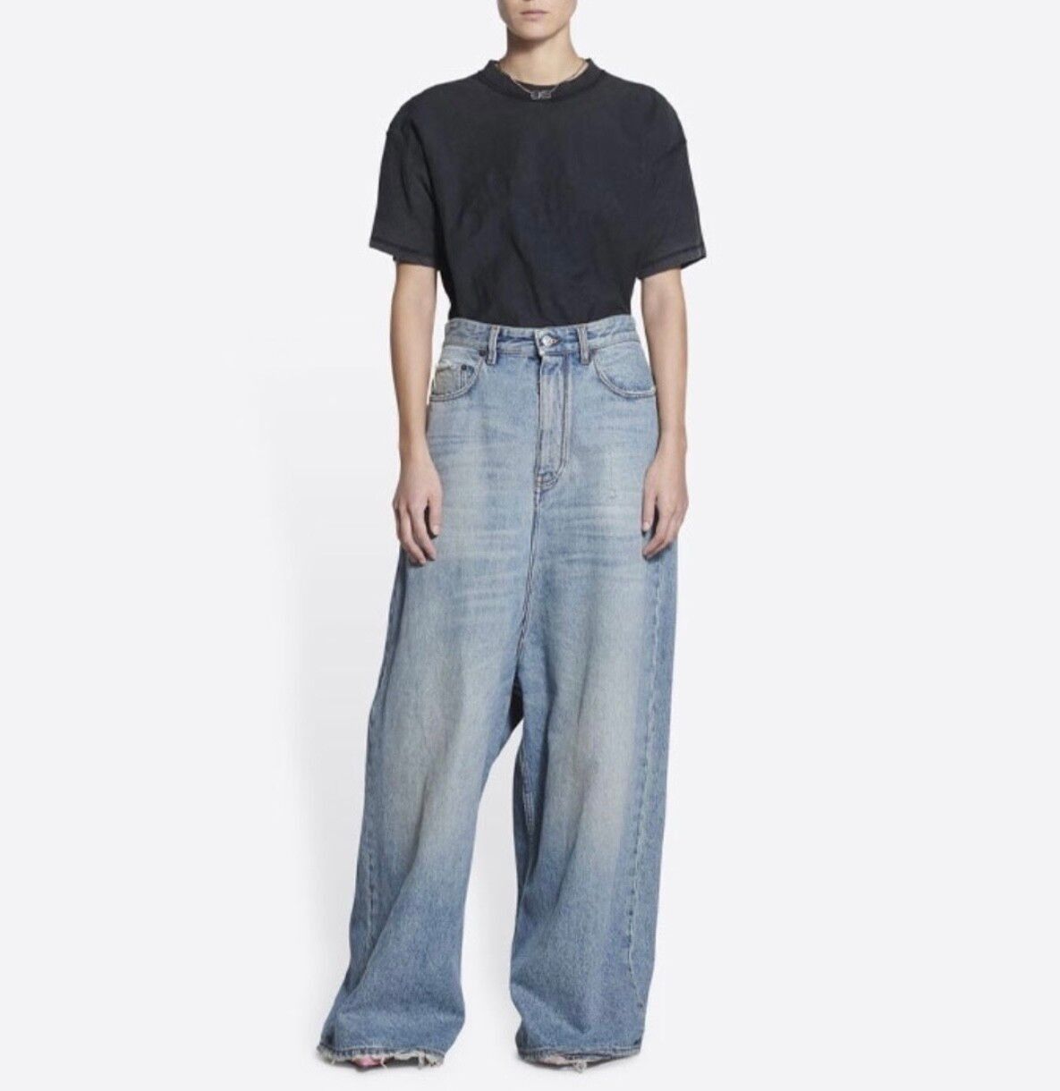 Balenciaga o1bcso1str0924 Low Crotch Jeans in Vintage Blue | Grailed